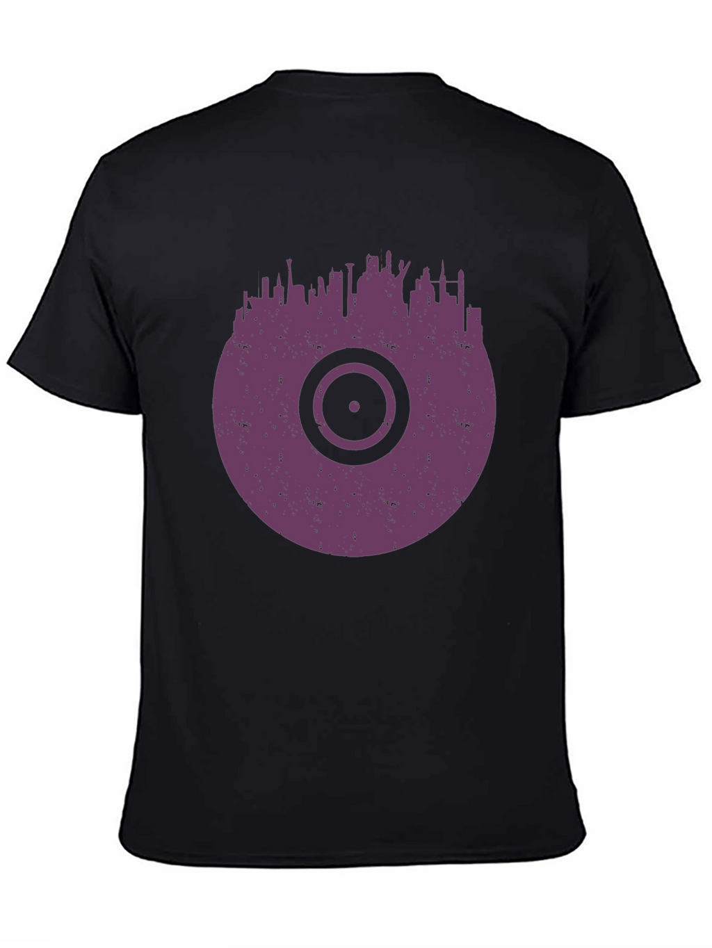 Vinyl Record Cityscape Graphic T-Shirt