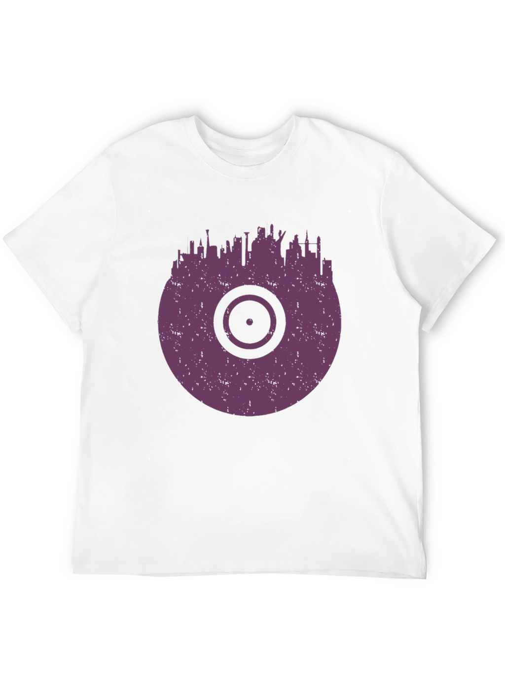 Vinyl Record Cityscape Graphic T-Shirt