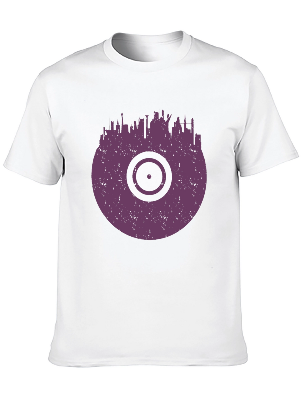 Vinyl Record Cityscape Graphic T-Shirt