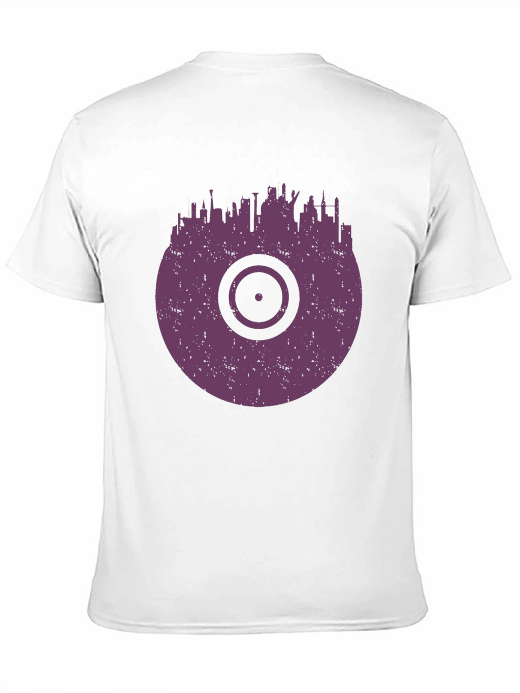 Vinyl Record Cityscape Graphic T-Shirt