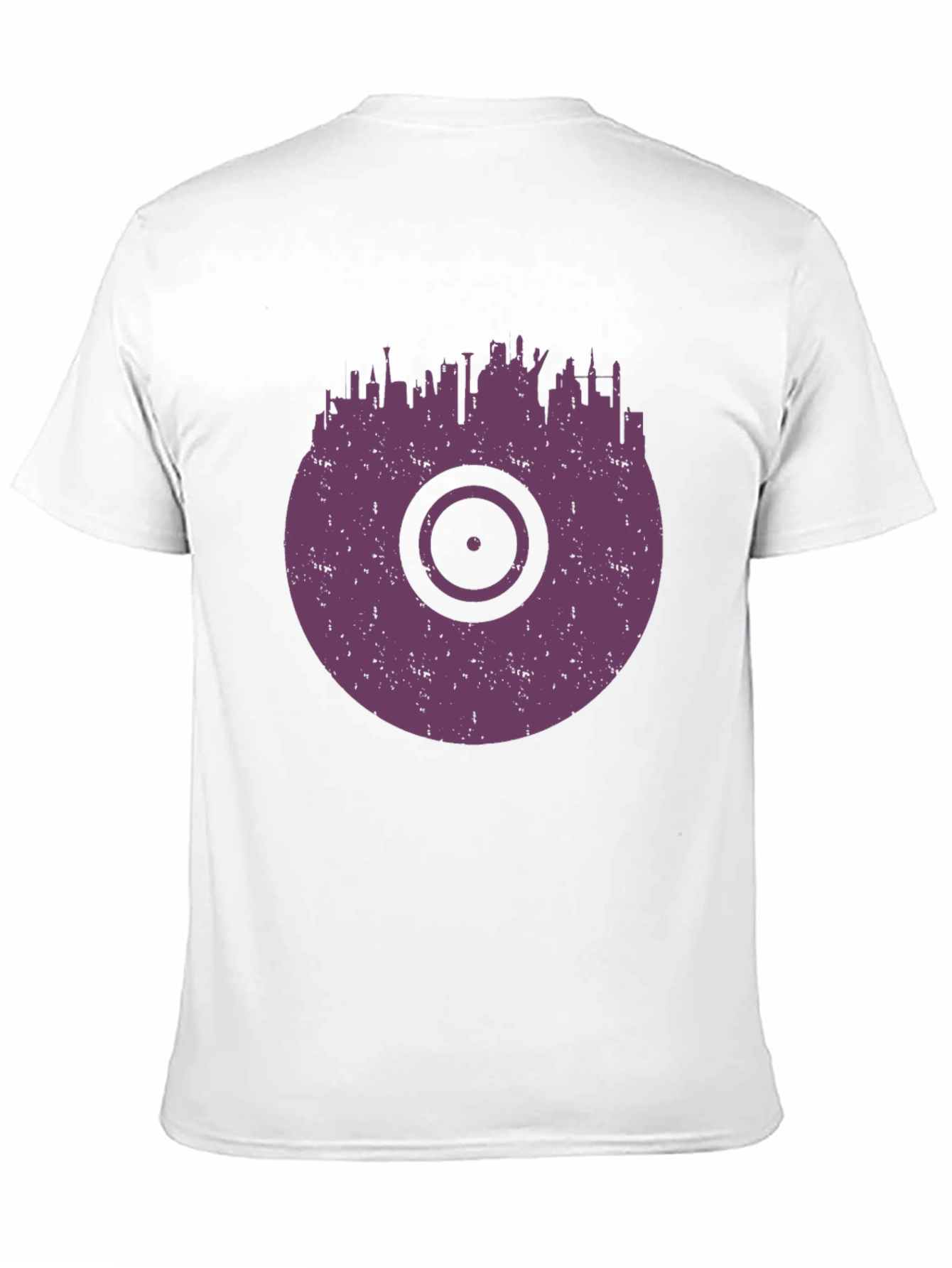 Vinyl Record Cityscape Graphic T-Shirt