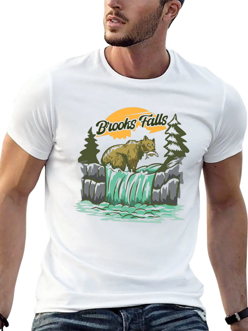 Brooks Falls Bear T-Shirt - Nature Graphic Tee