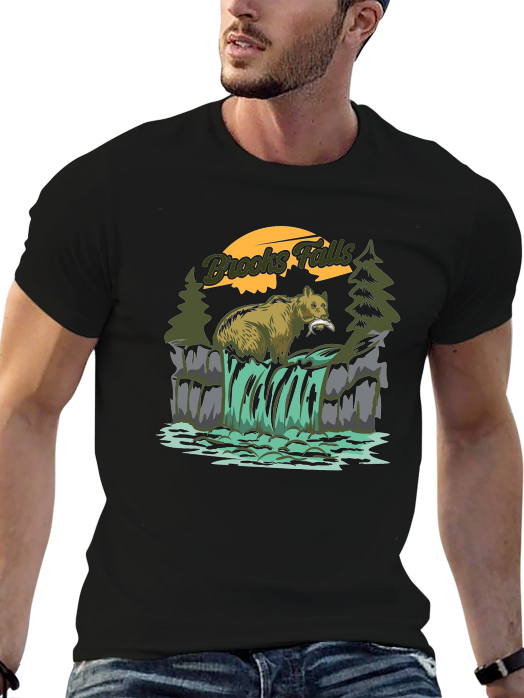 Brooks Falls Bear T-Shirt - Nature Graphic Tee