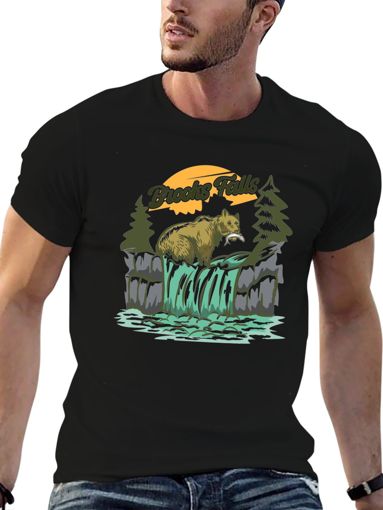 Brooks Falls Bear T-Shirt - Nature Graphic Tee
