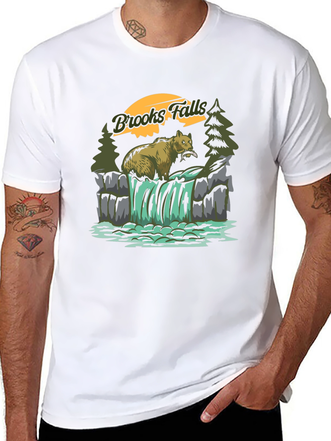 Brooks Falls Bear T-Shirt - Nature Graphic Tee