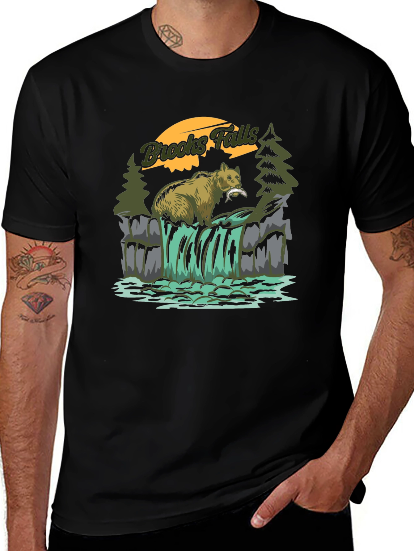 Brooks Falls Bear T-Shirt - Nature Graphic Tee