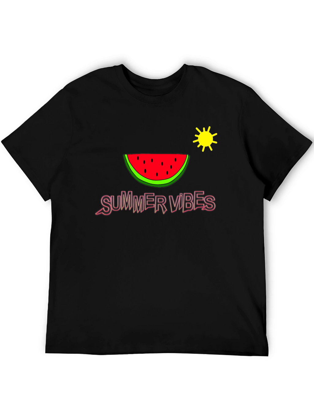 Summer Vibes Graphic Tee - Watermelon Sun Design