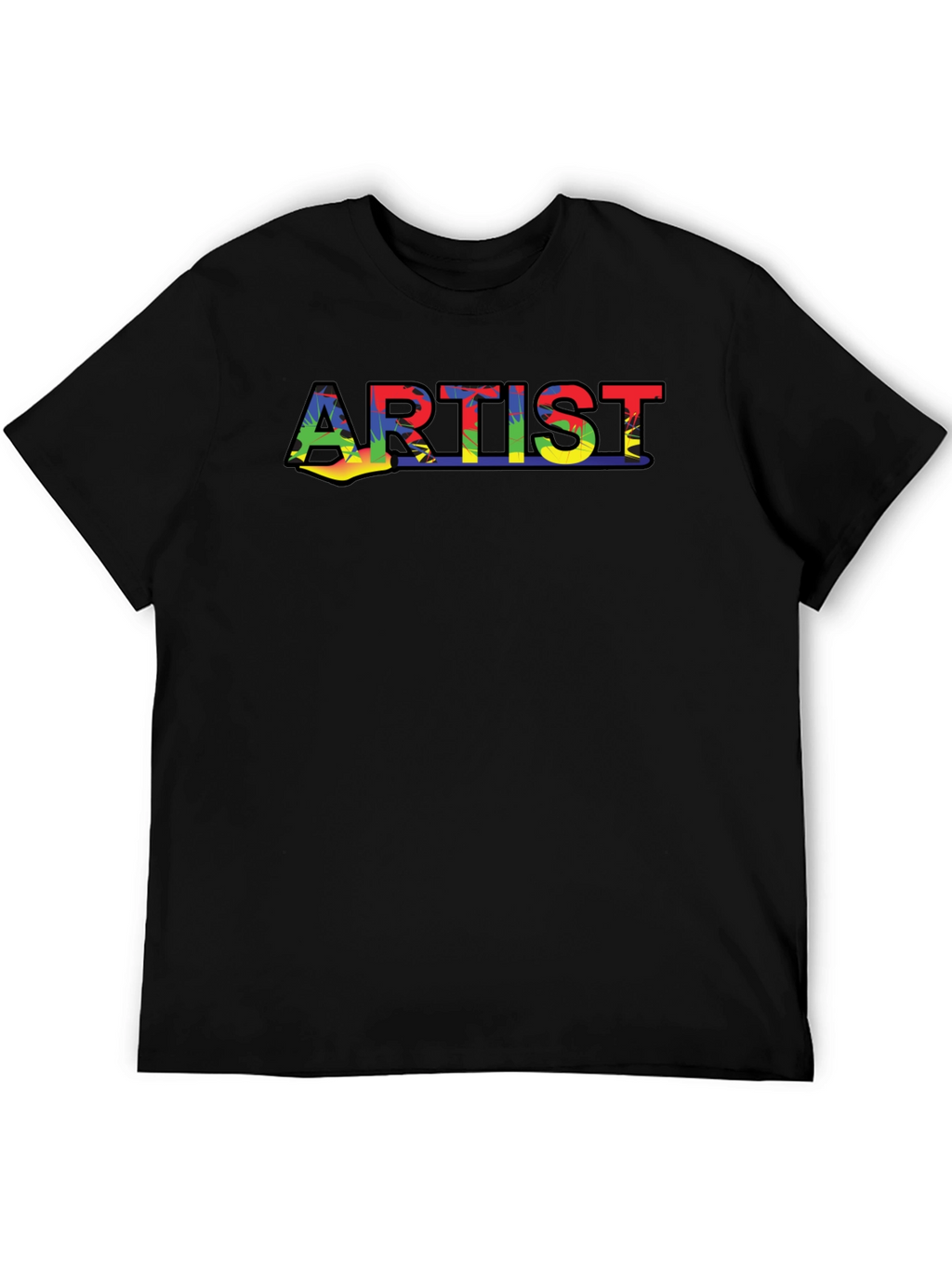 Artist Rainbow Print Black T-Shirt