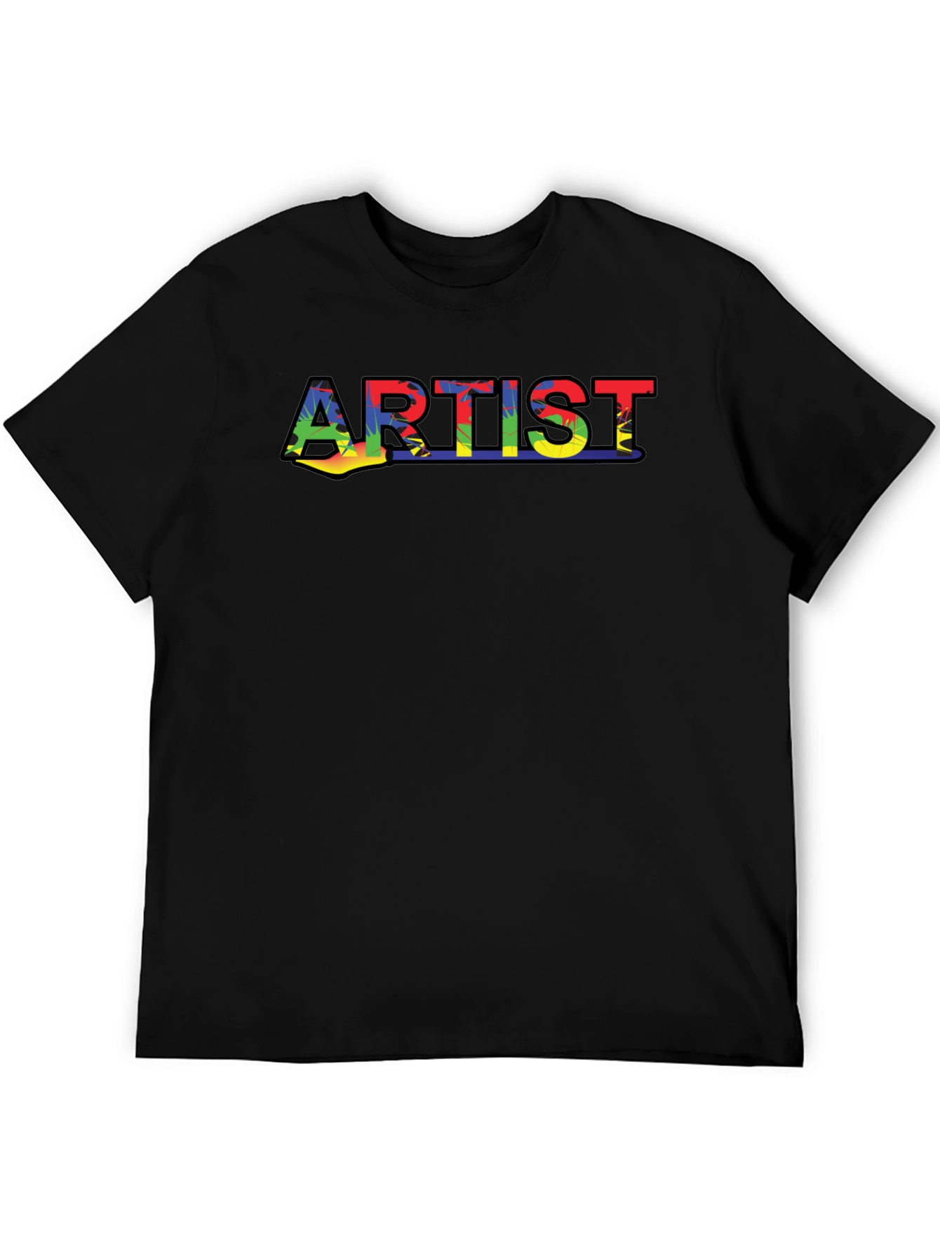 Artist Rainbow Print Black T-Shirt
