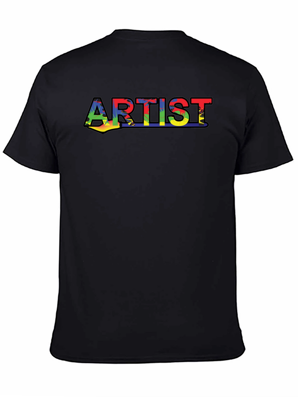 Artist Rainbow Print Black T-Shirt