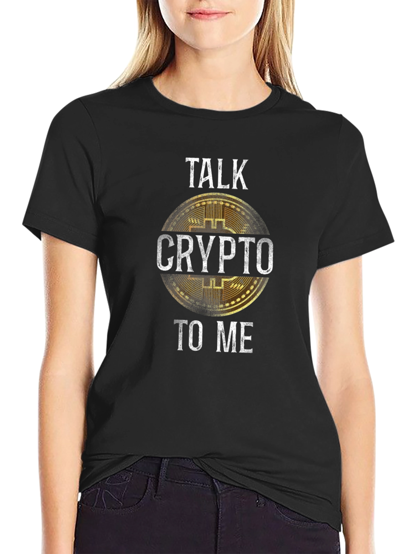 Talk Crypto to Me Graphic Tee - Bitcoin Enthusiast Shirt