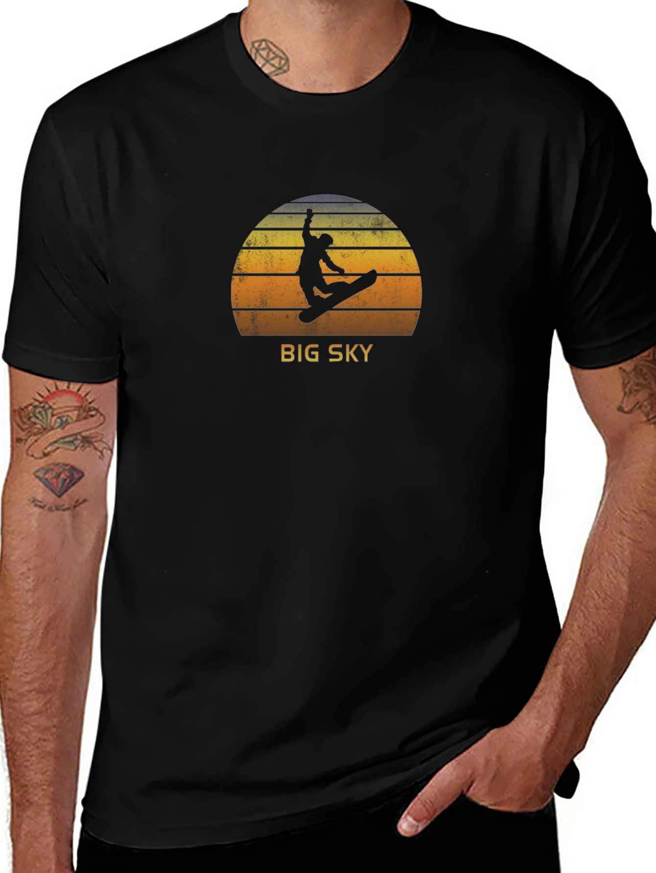 Big Sky Snowboarder Graphic Tee - Retro Style