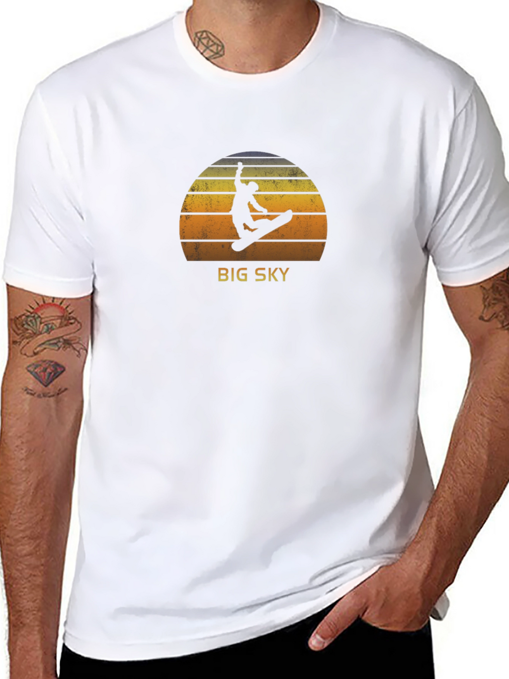 Big Sky Snowboarder Graphic Tee - Retro Style