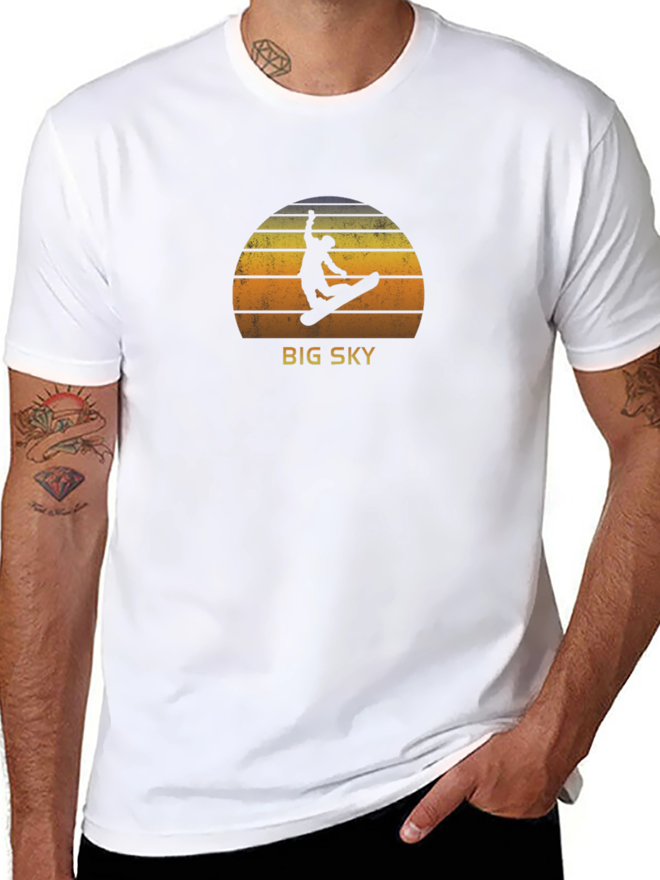 Big Sky Snowboarder Graphic Tee - Retro Style