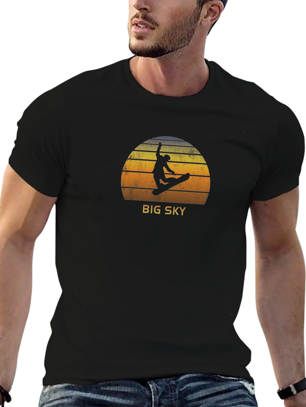 Big Sky Snowboarder Graphic Tee - Retro Style