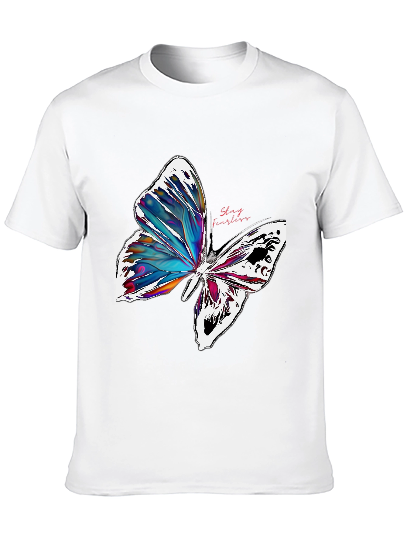 Stay Fearless Butterfly Graphic T-Shirt - Black
