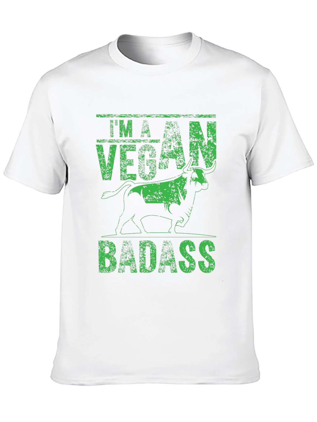Vegan Badass Graphic Tee - Black Bold Statement Shirt