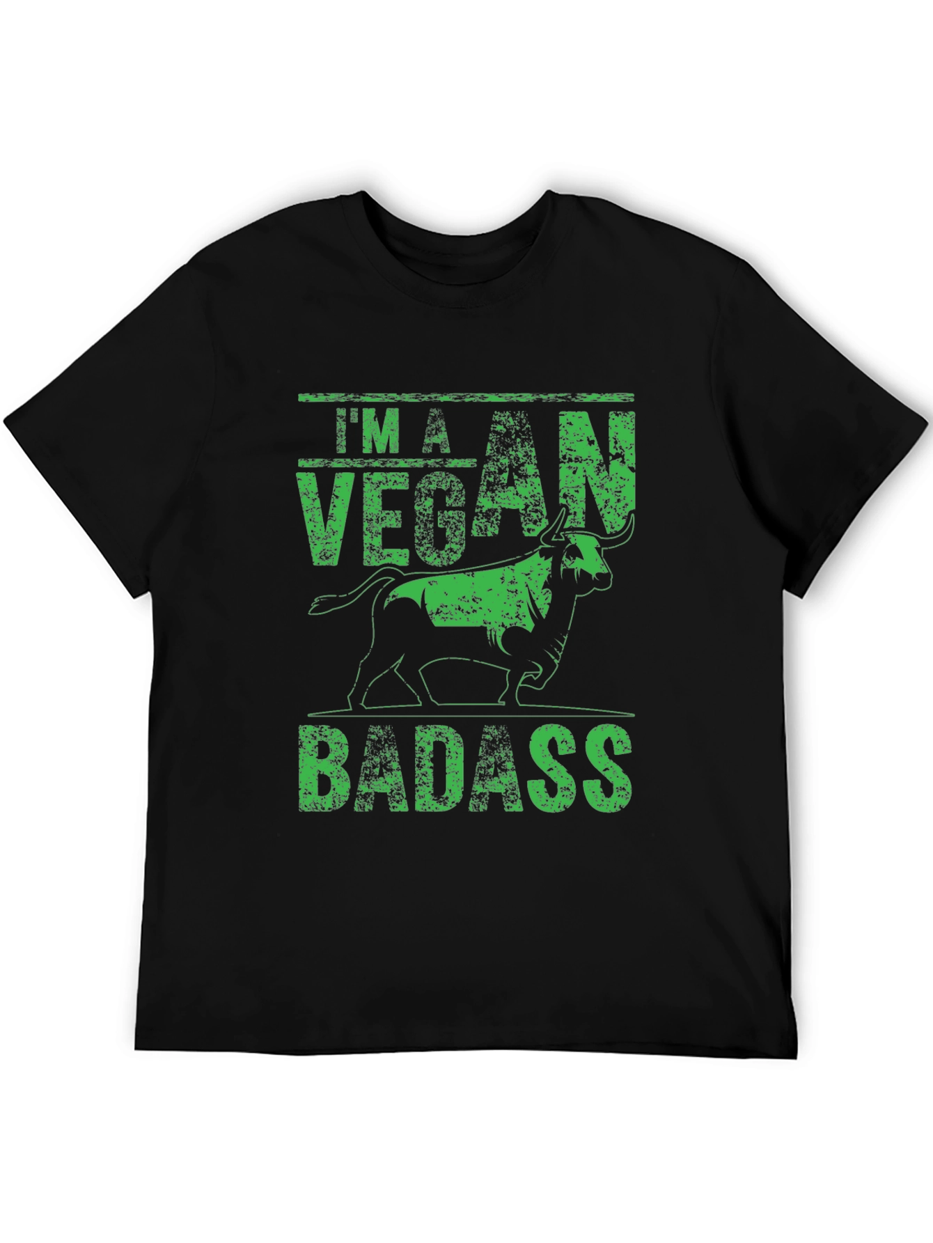 Vegan Badass Graphic Tee - Black Bold Statement Shirt