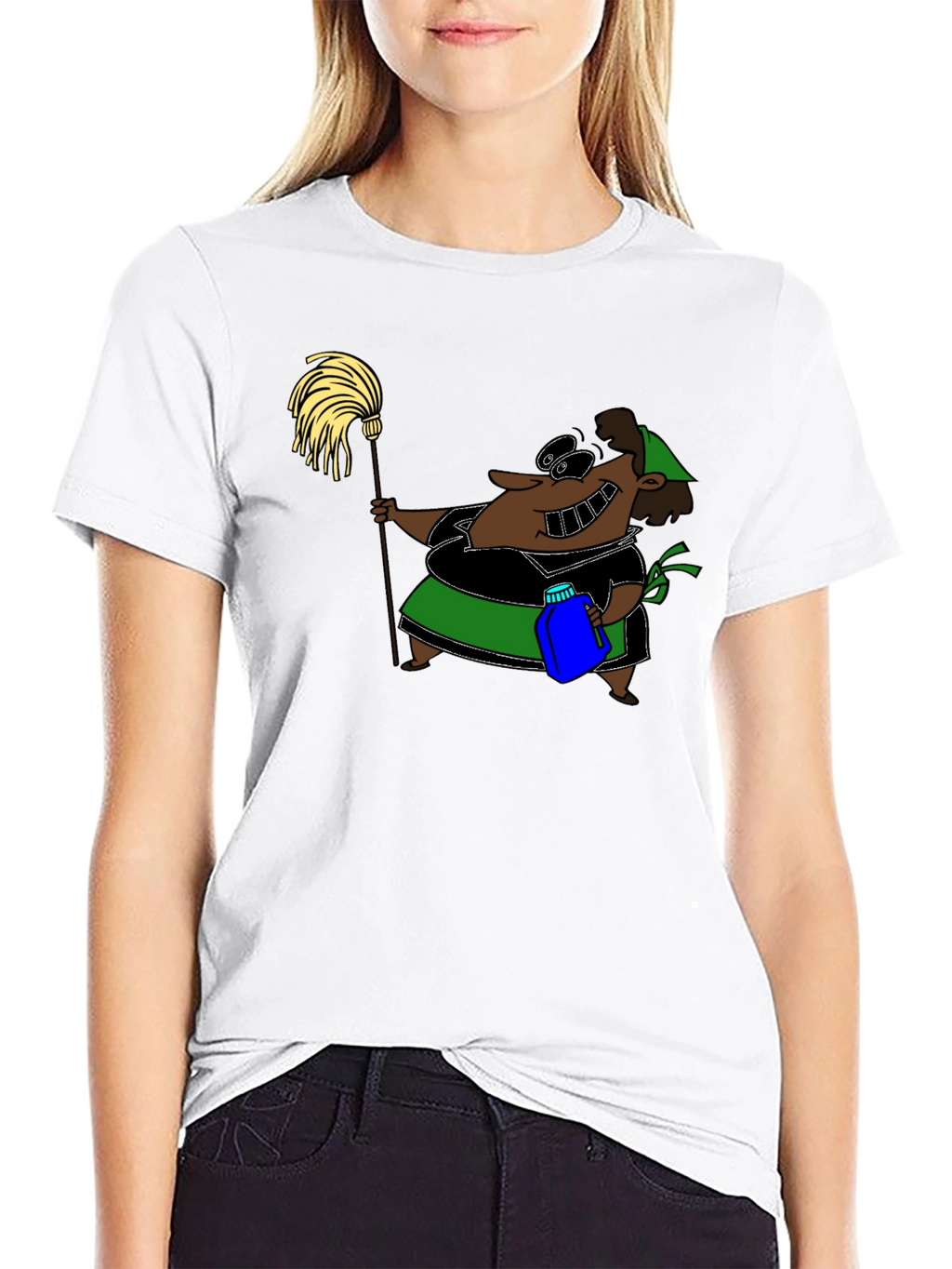 Cartoon Maid T-Shirt - Funny Cleaning Humor