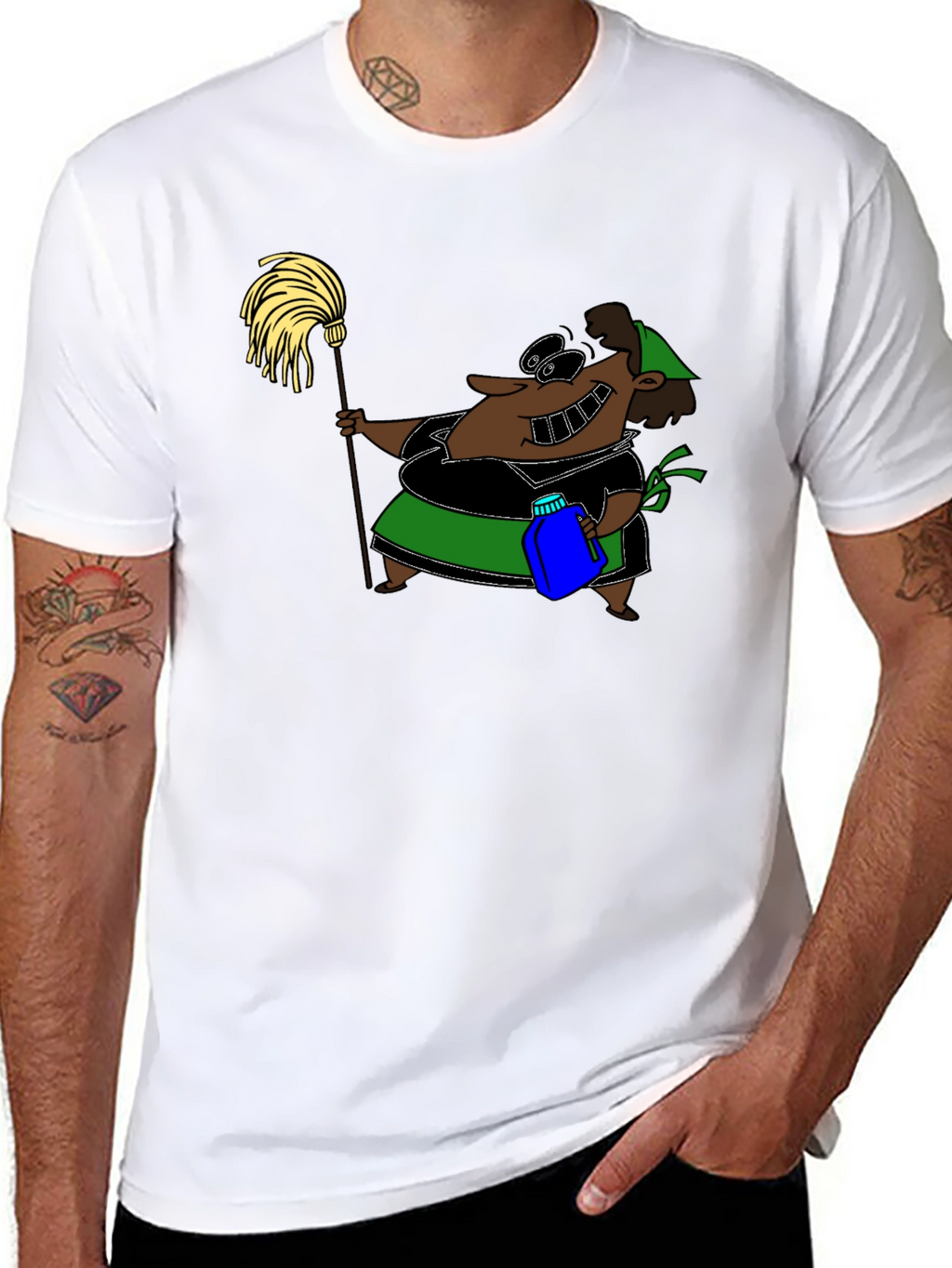 Cartoon Maid T-Shirt - Funny Cleaning Humor