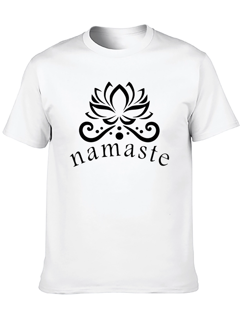 Namaste Lotus Flower Graphic Black T-Shirt