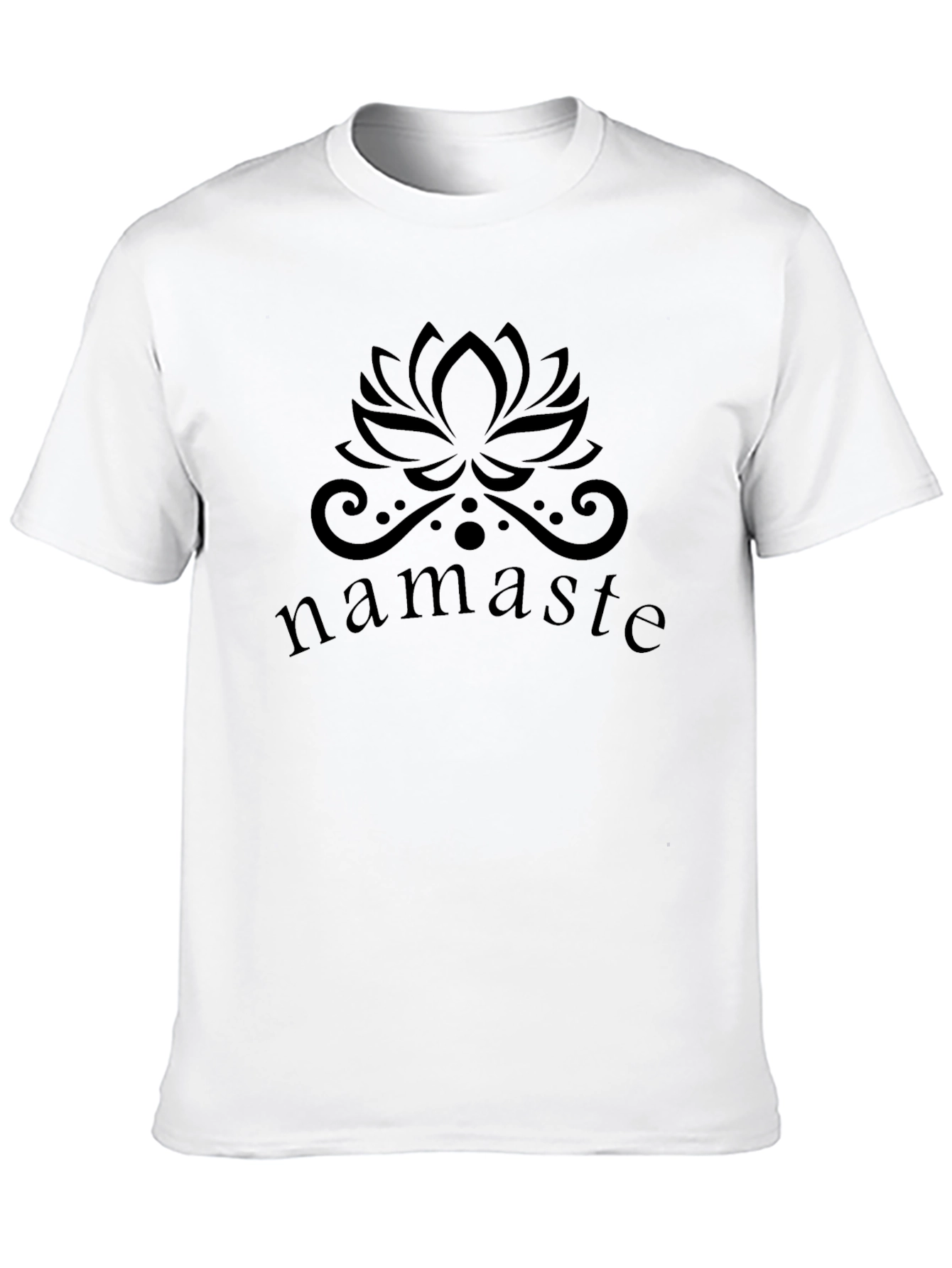 Namaste Lotus Flower Graphic Black T-Shirt