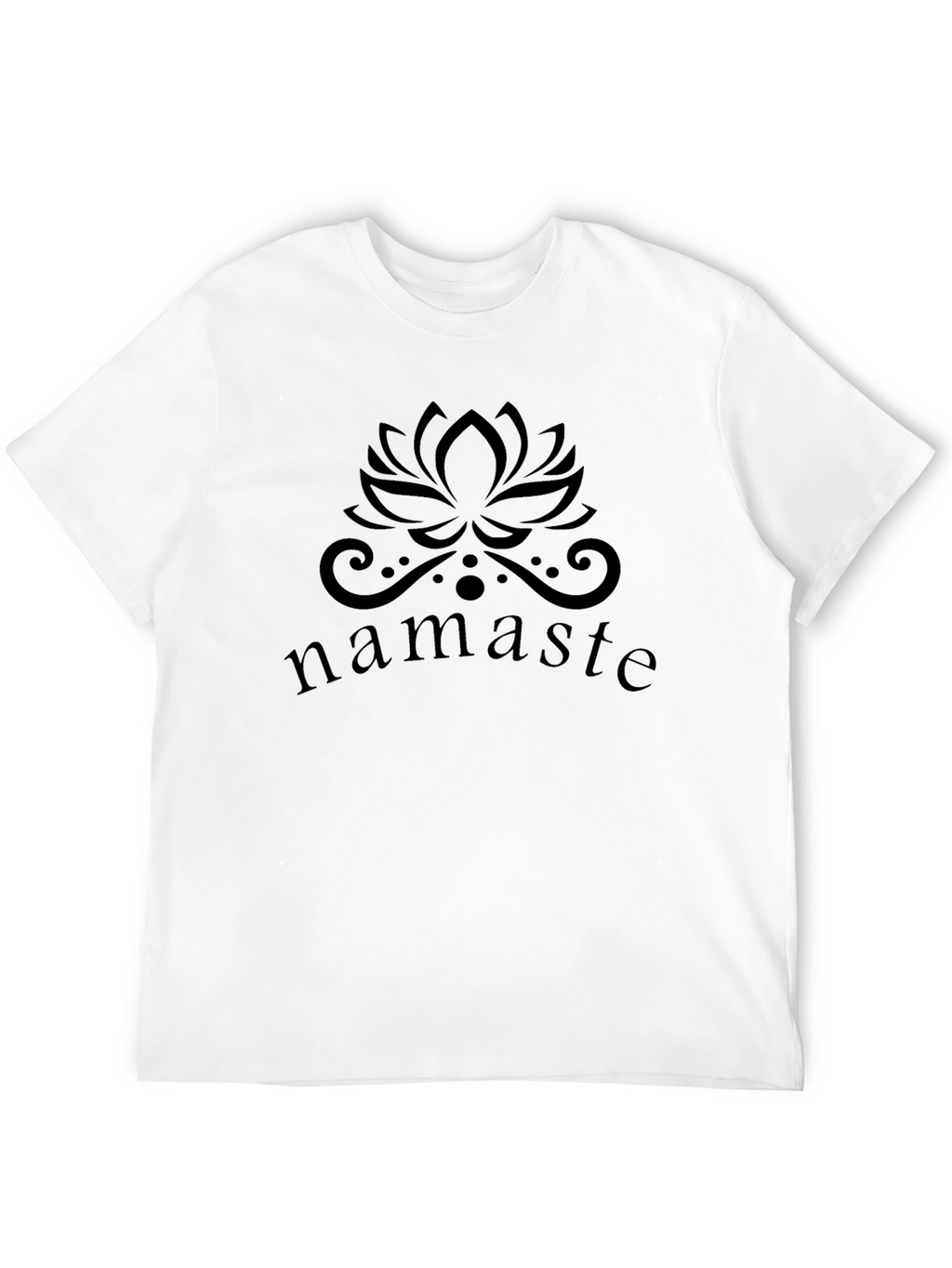 Namaste Lotus Flower Graphic Black T-Shirt