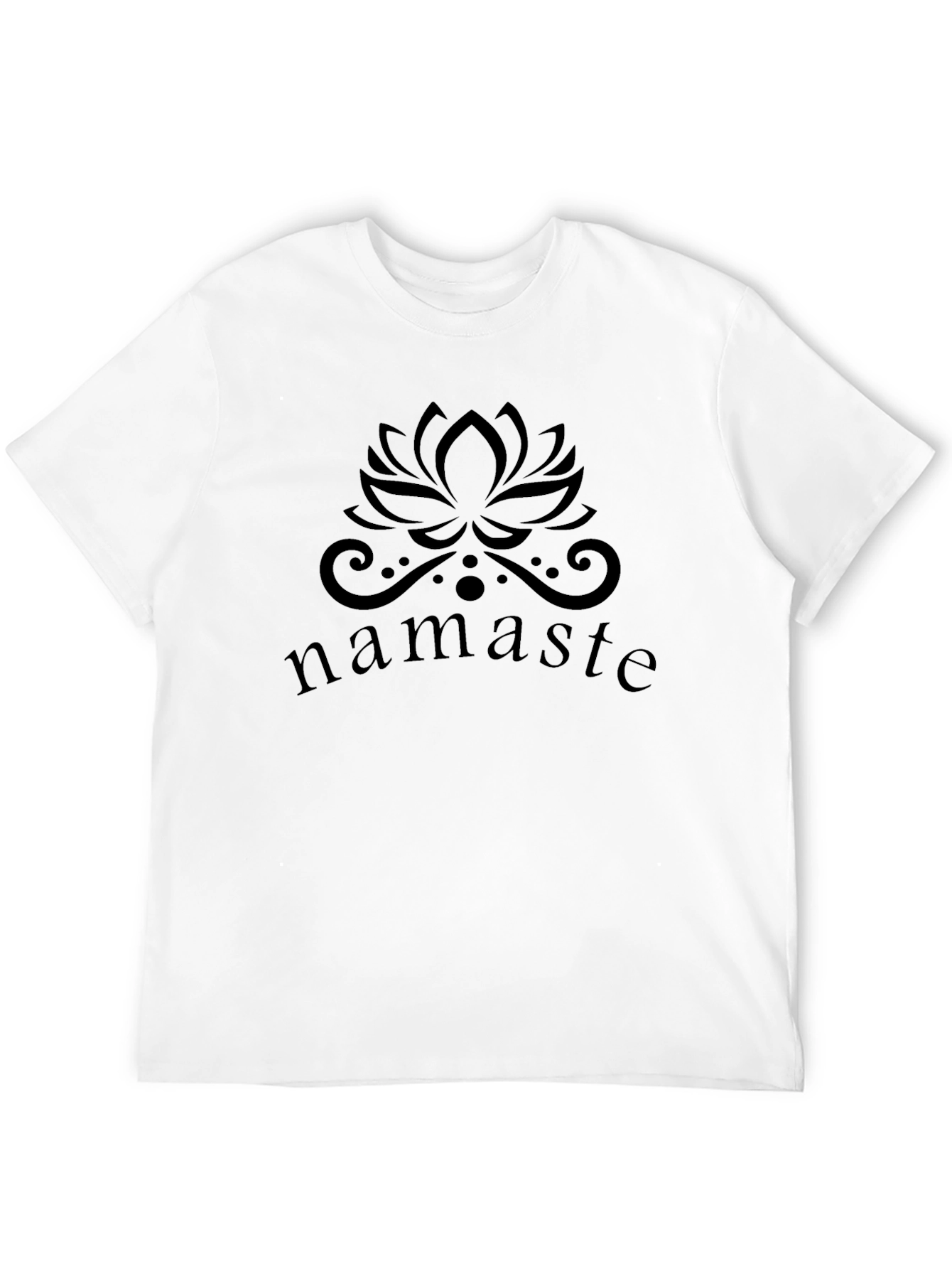 Namaste Lotus Flower Graphic Black T-Shirt