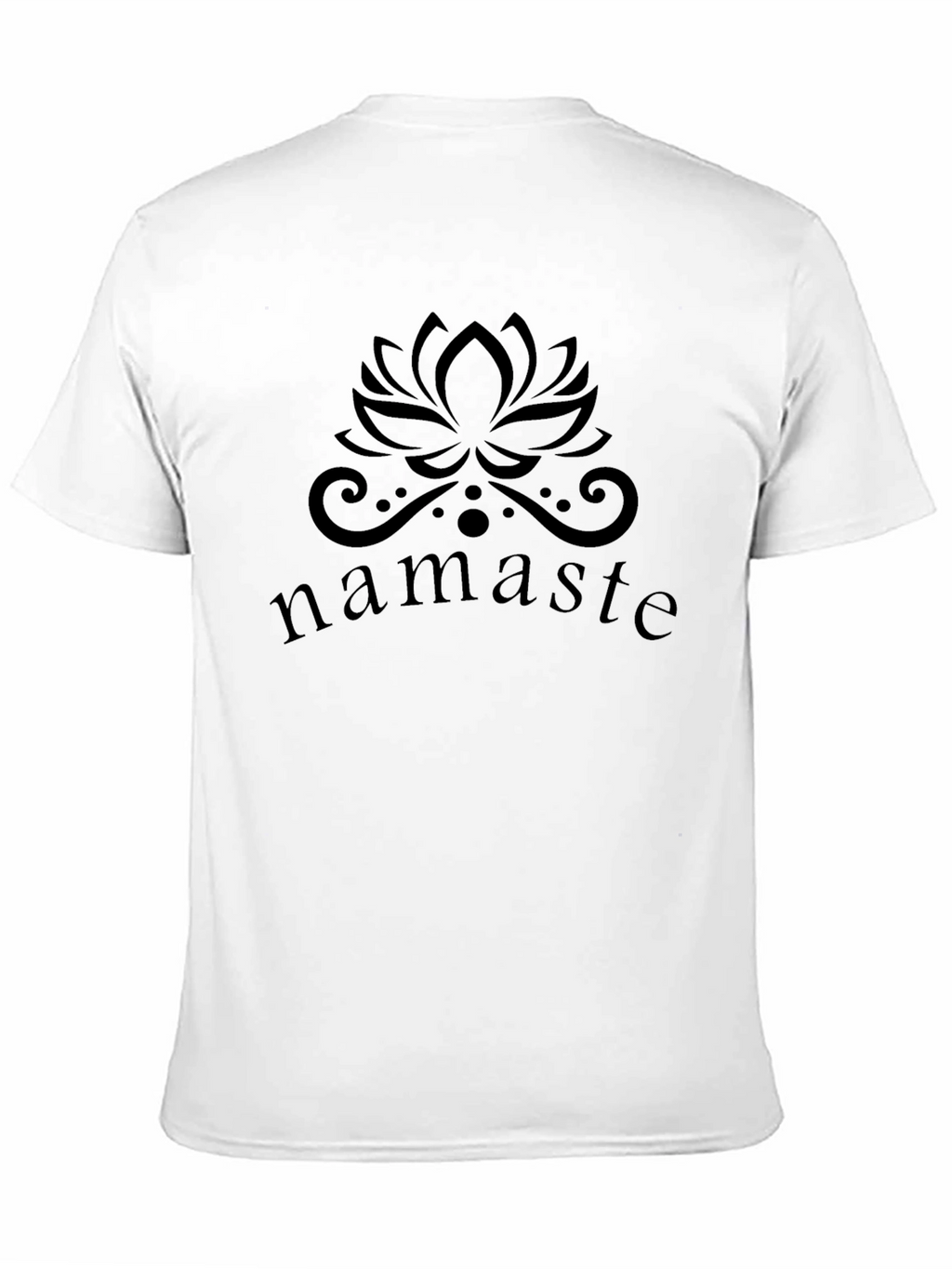Namaste Lotus Flower Graphic Black T-Shirt