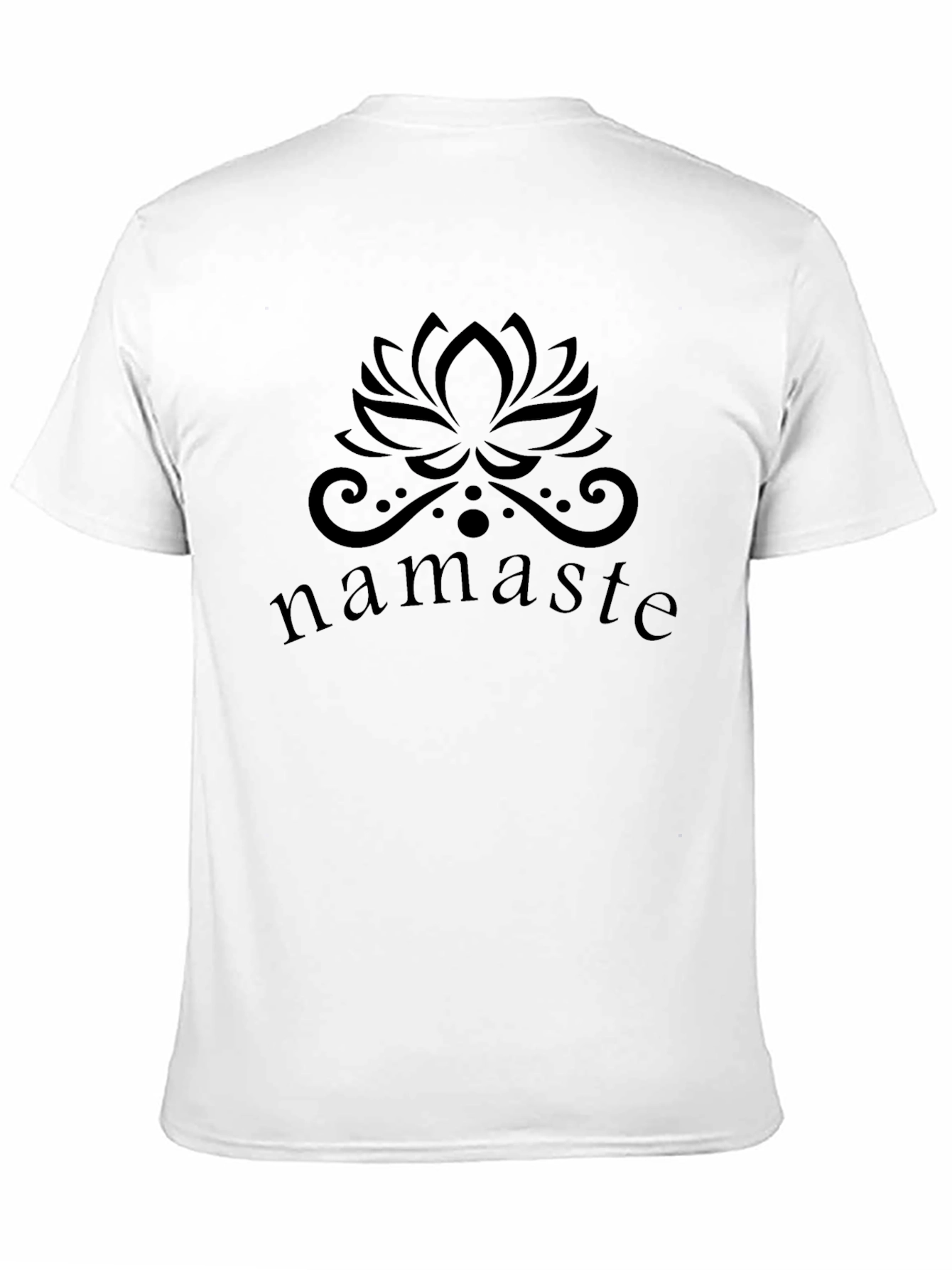 Namaste Lotus Flower Graphic Black T-Shirt