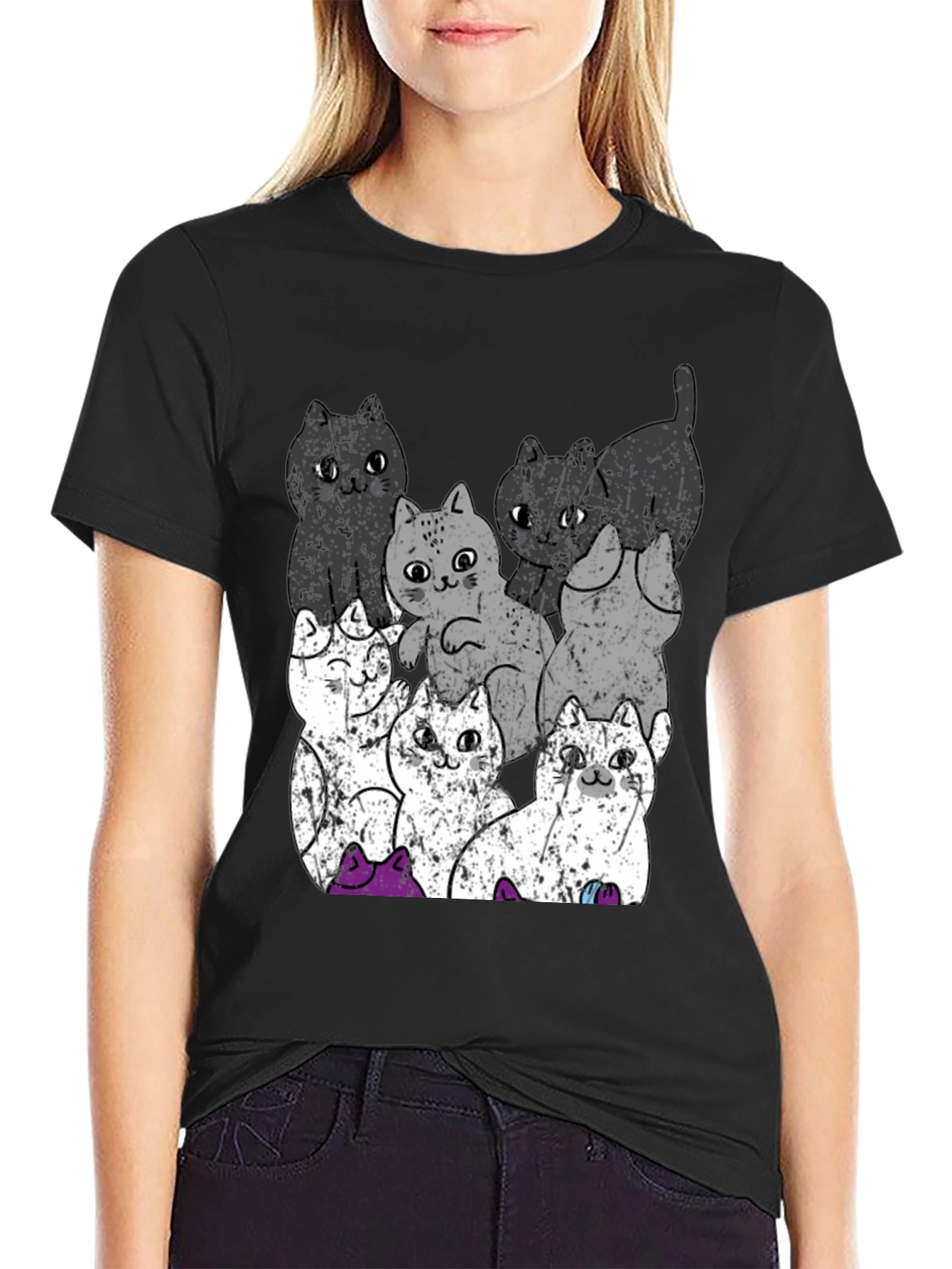 Quirky Cat Graphic Tee - Unisex Cotton T-Shirt