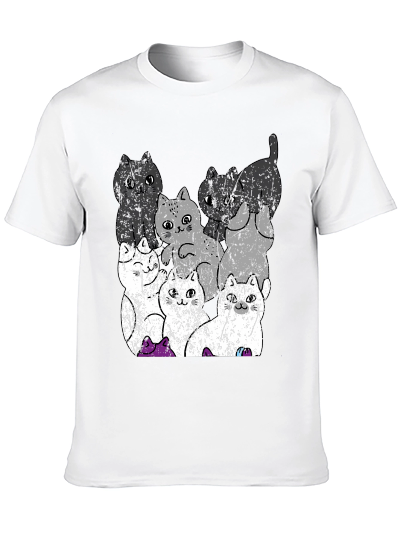 Quirky Cat Graphic Tee - Unisex Cotton T-Shirt