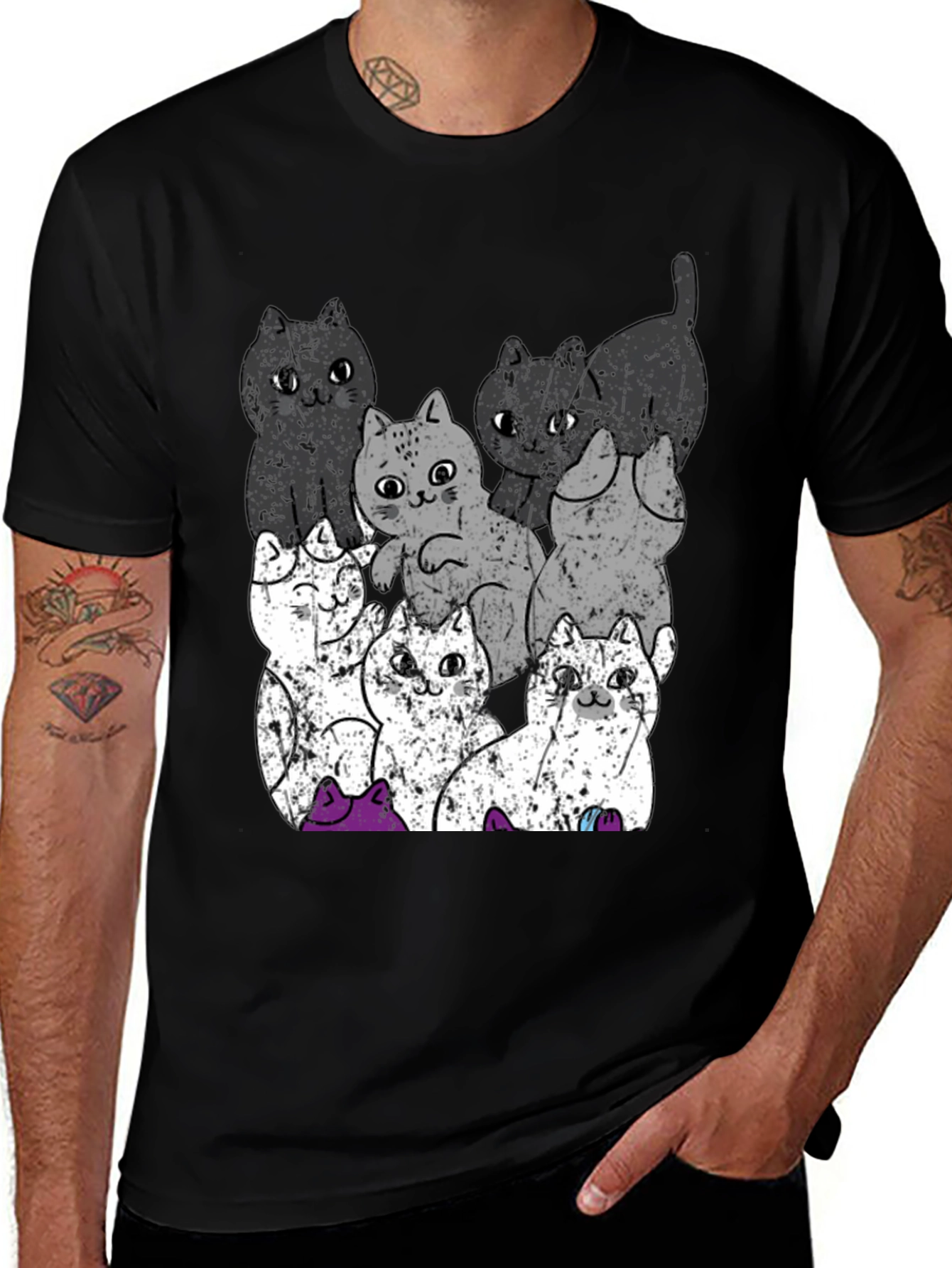 Quirky Cat Graphic Tee - Unisex Cotton T-Shirt