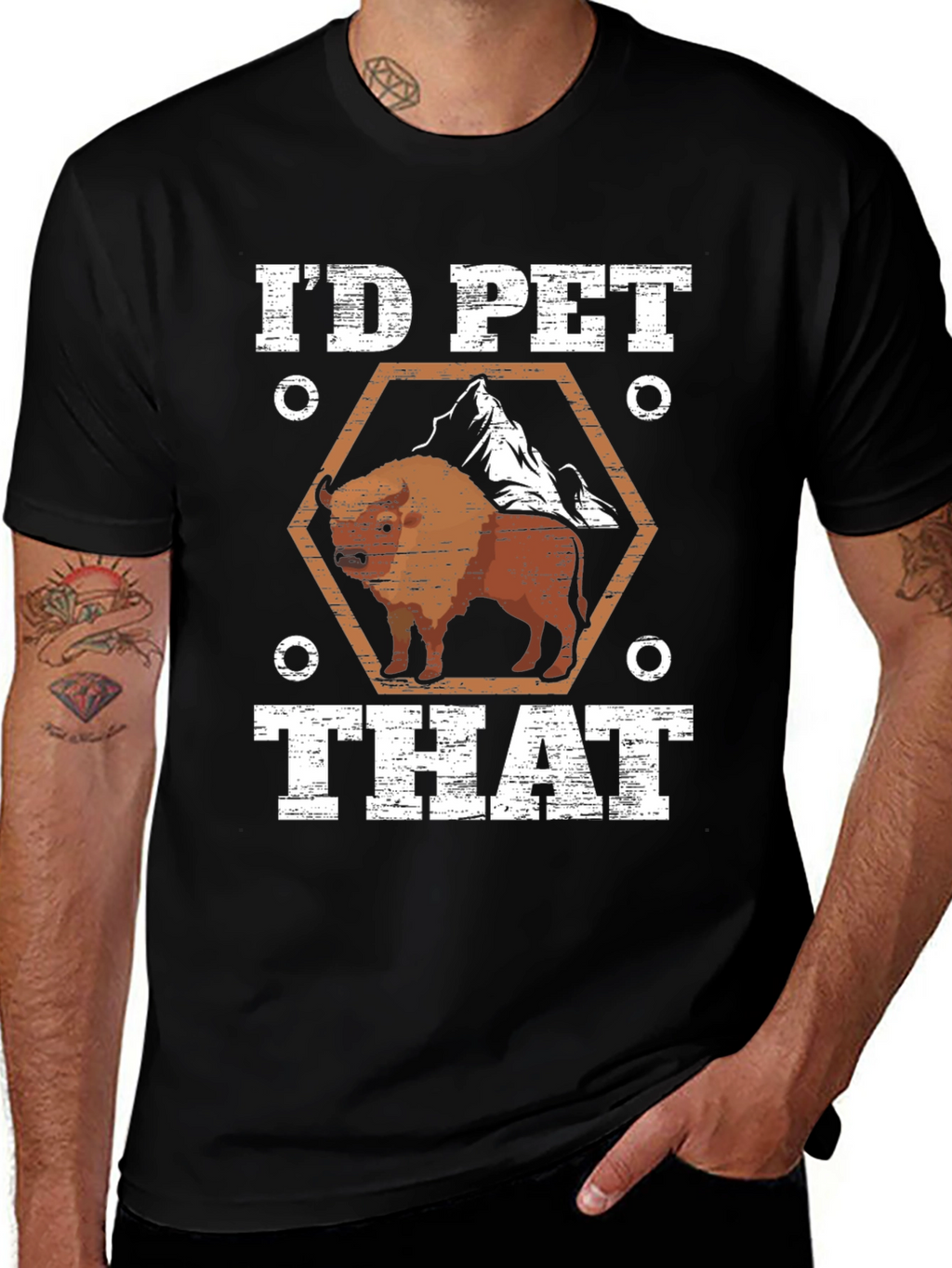 Id Pet That Bison Graphic Tee