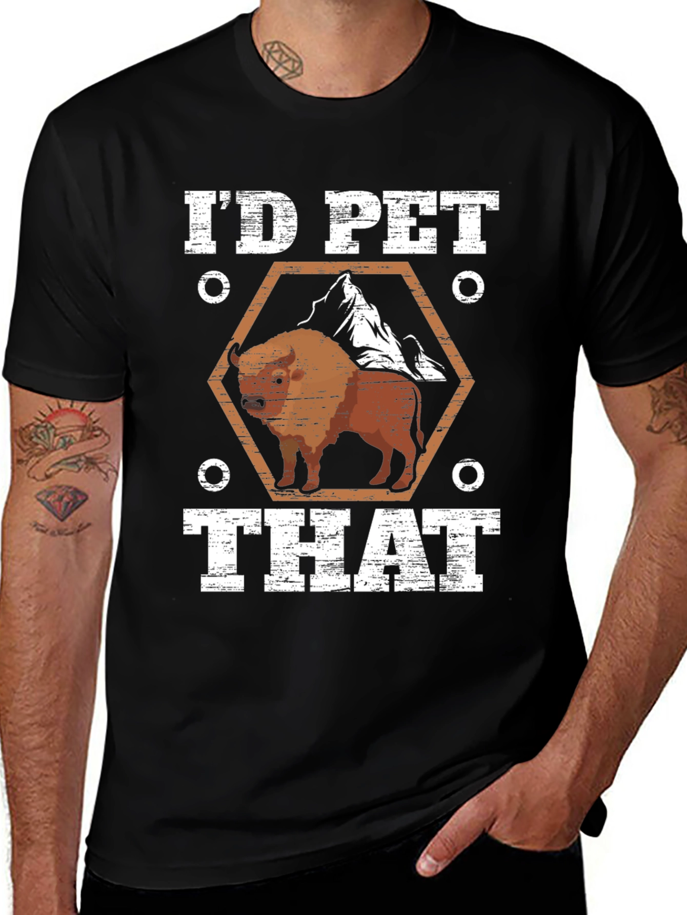 Id Pet That Bison Graphic Tee
