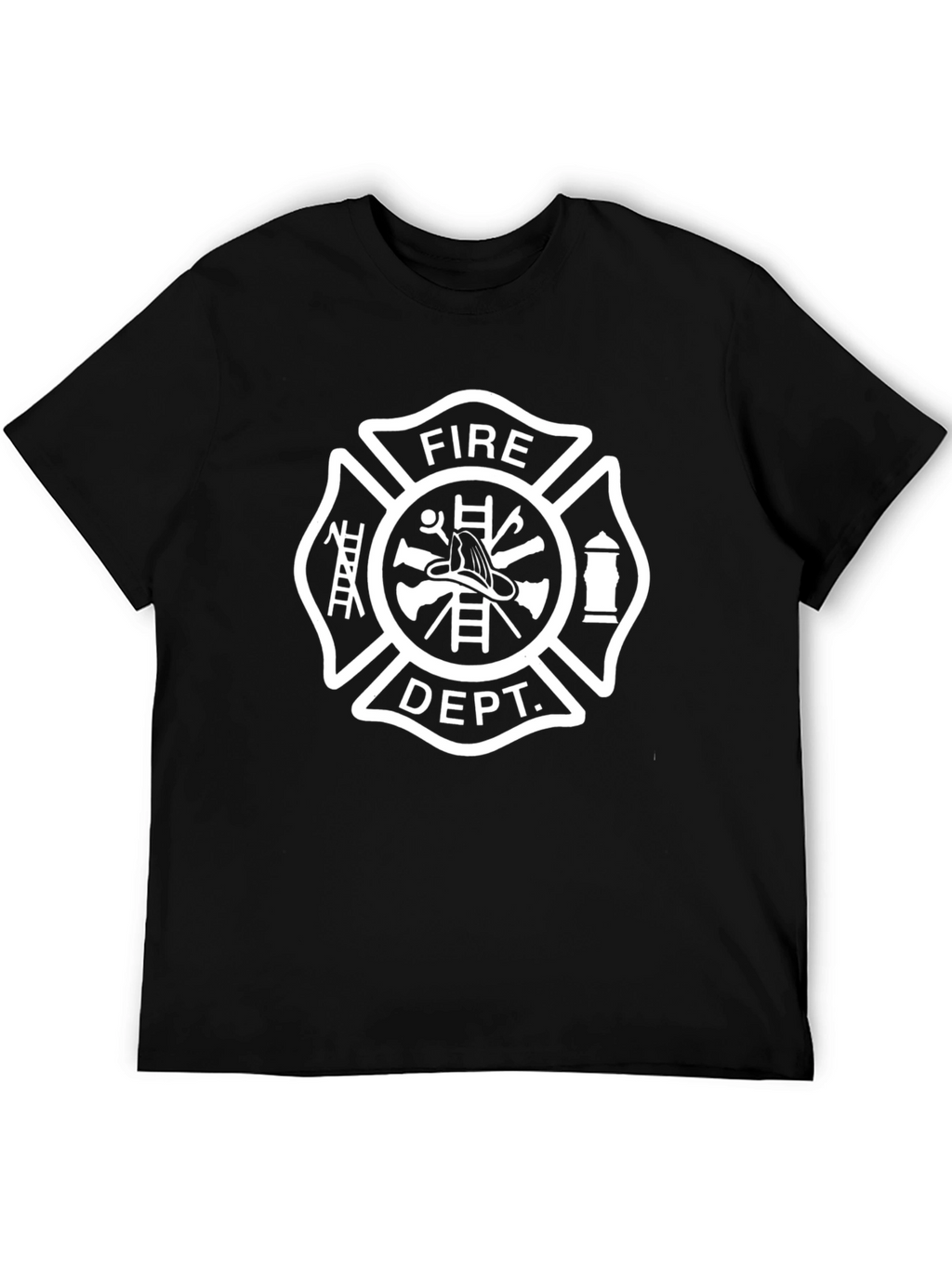 Fire Dept. Maltese Cross Black T-Shirt