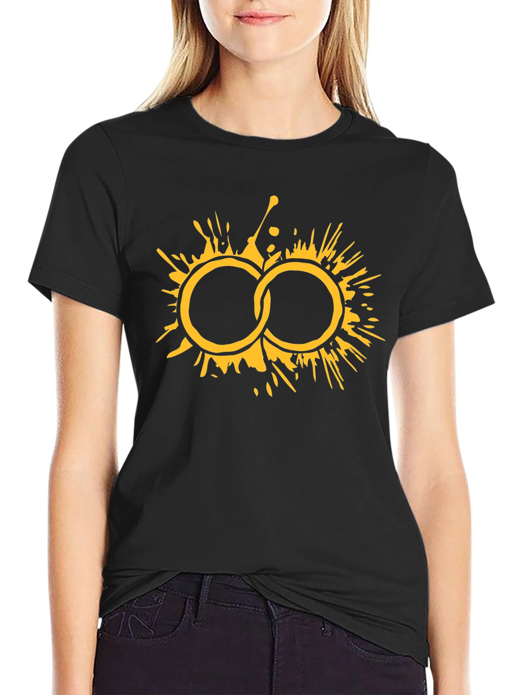 Graphic Tee: Abstract Circle Splatter Design Black