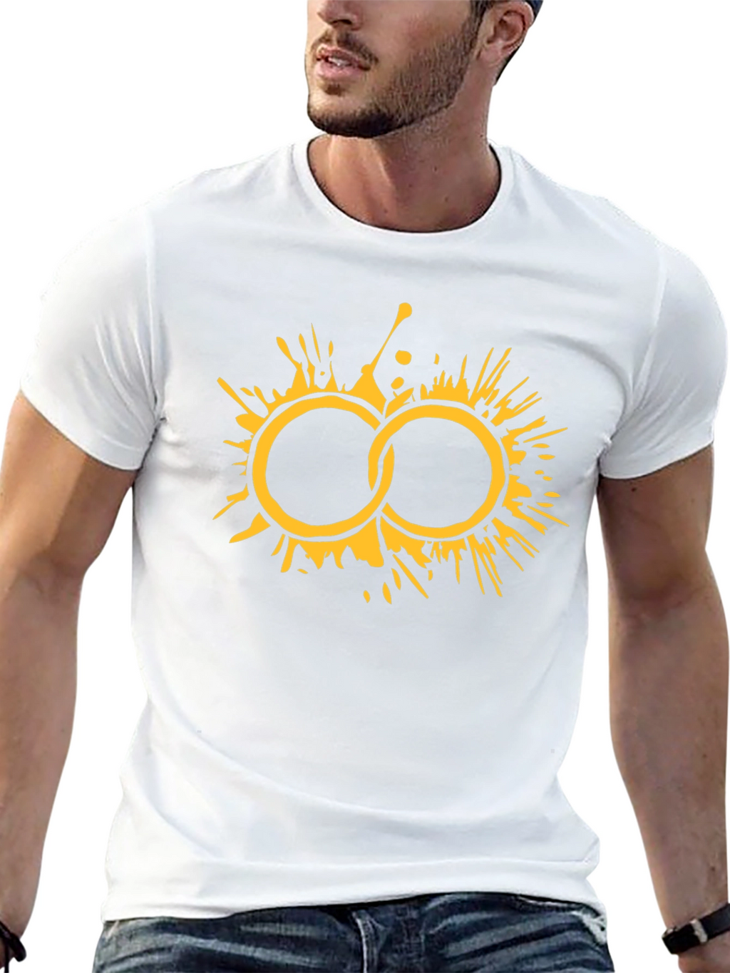 Graphic Tee: Abstract Circle Splatter Design Black