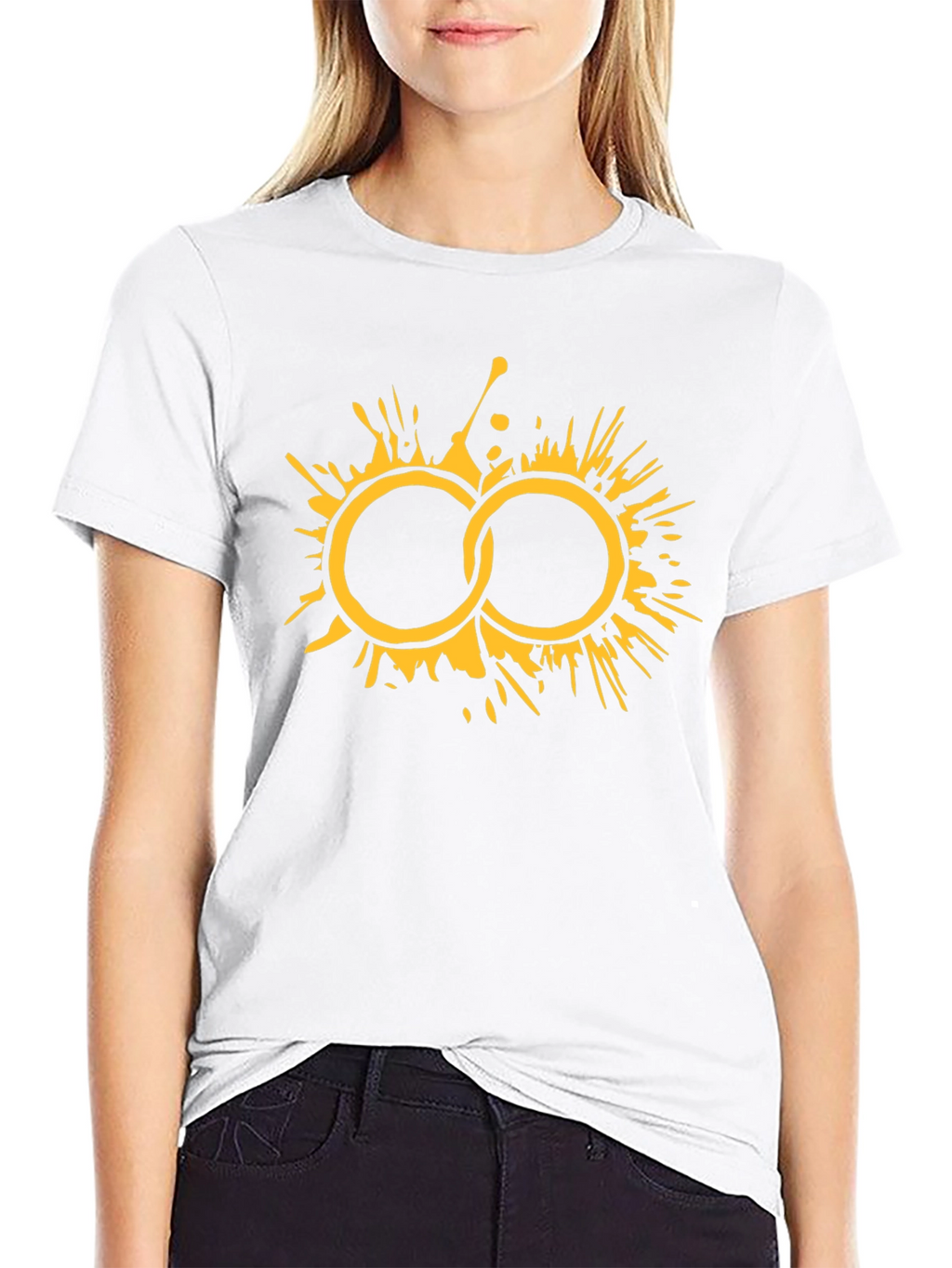 Graphic Tee: Abstract Circle Splatter Design Black
