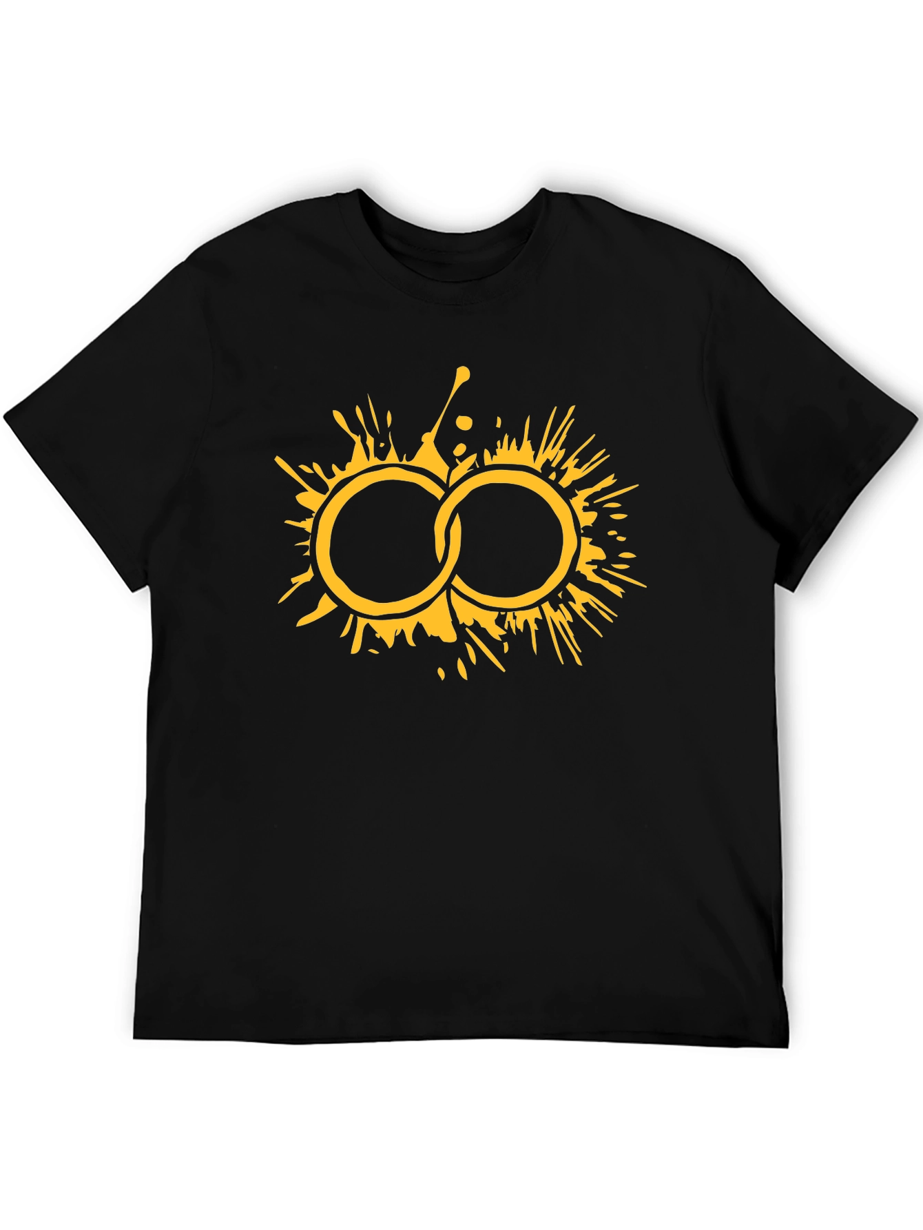 Graphic Tee: Abstract Circle Splatter Design Black