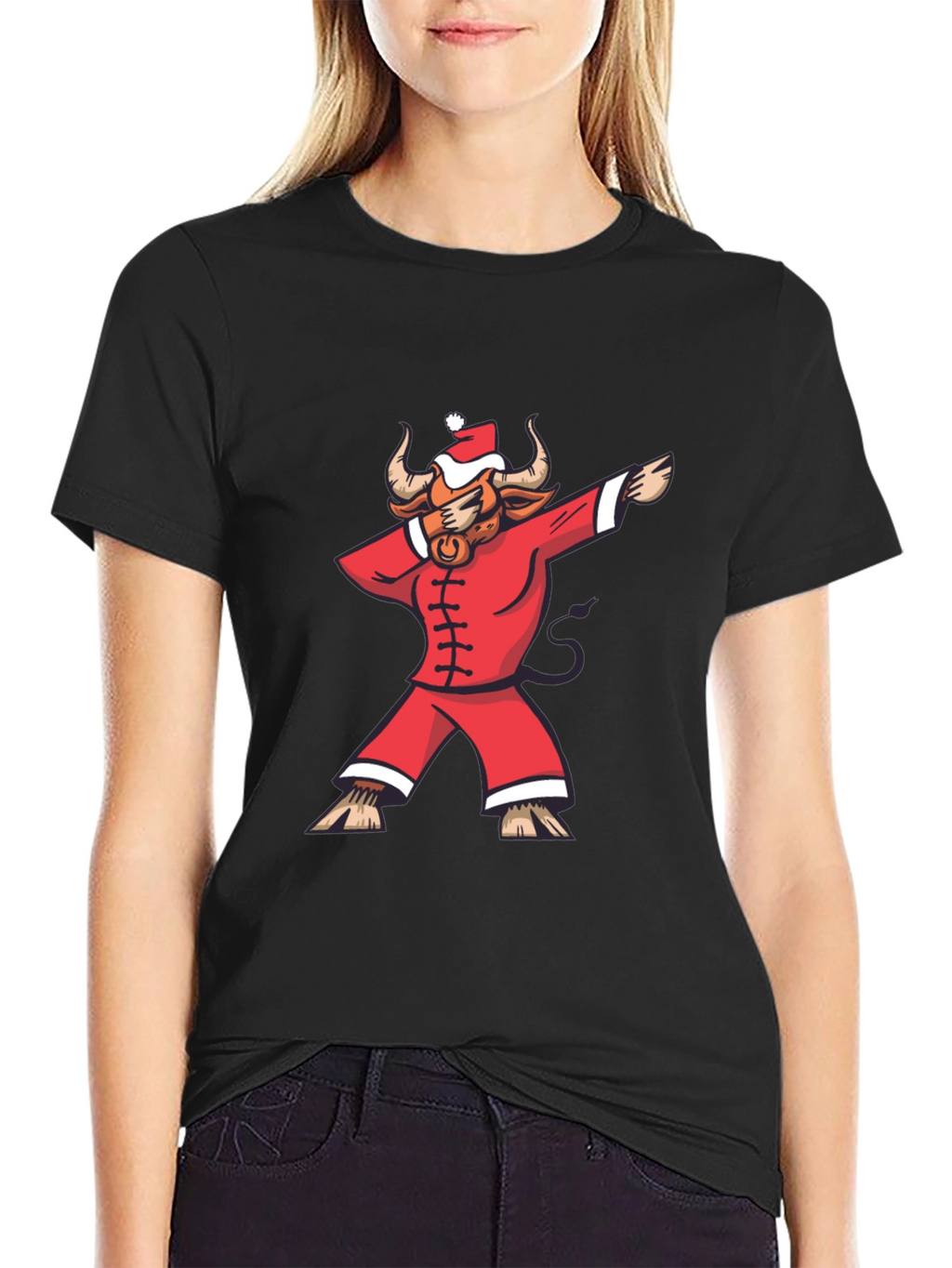Dabbing Santa Bull T-Shirt - Holiday Cheer