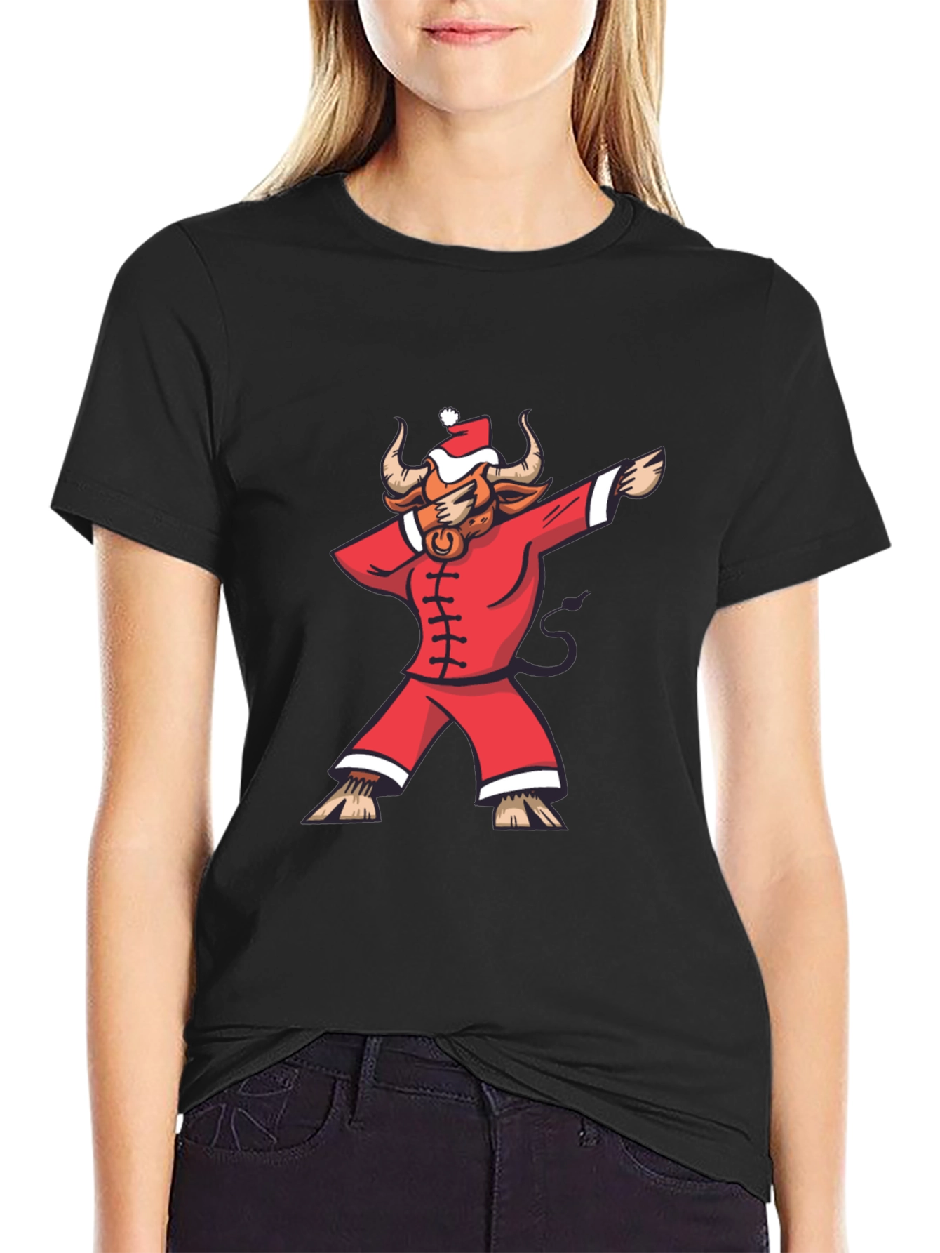 Dabbing Santa Bull T-Shirt - Holiday Cheer