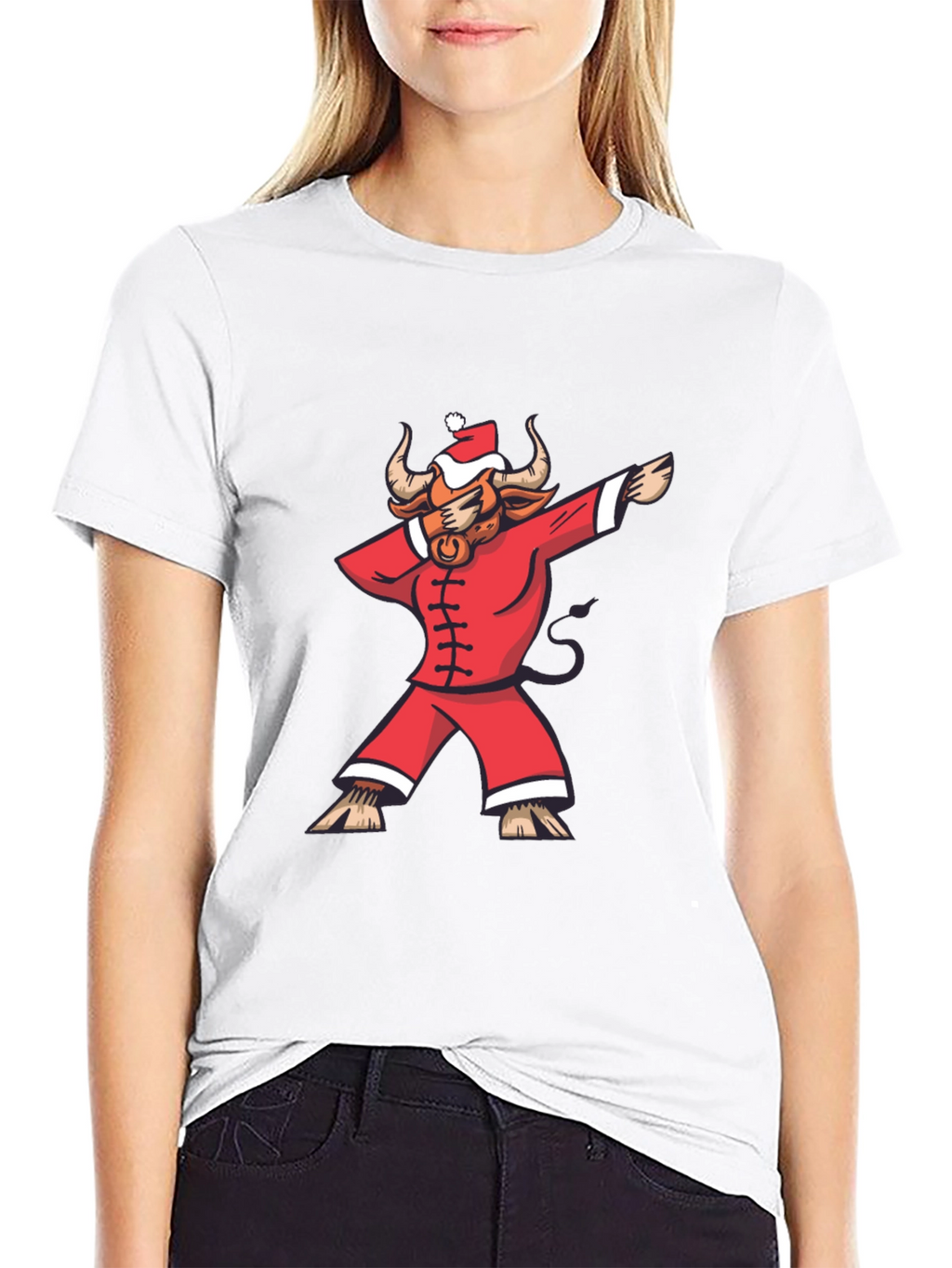 Dabbing Santa Bull T-Shirt - Holiday Cheer