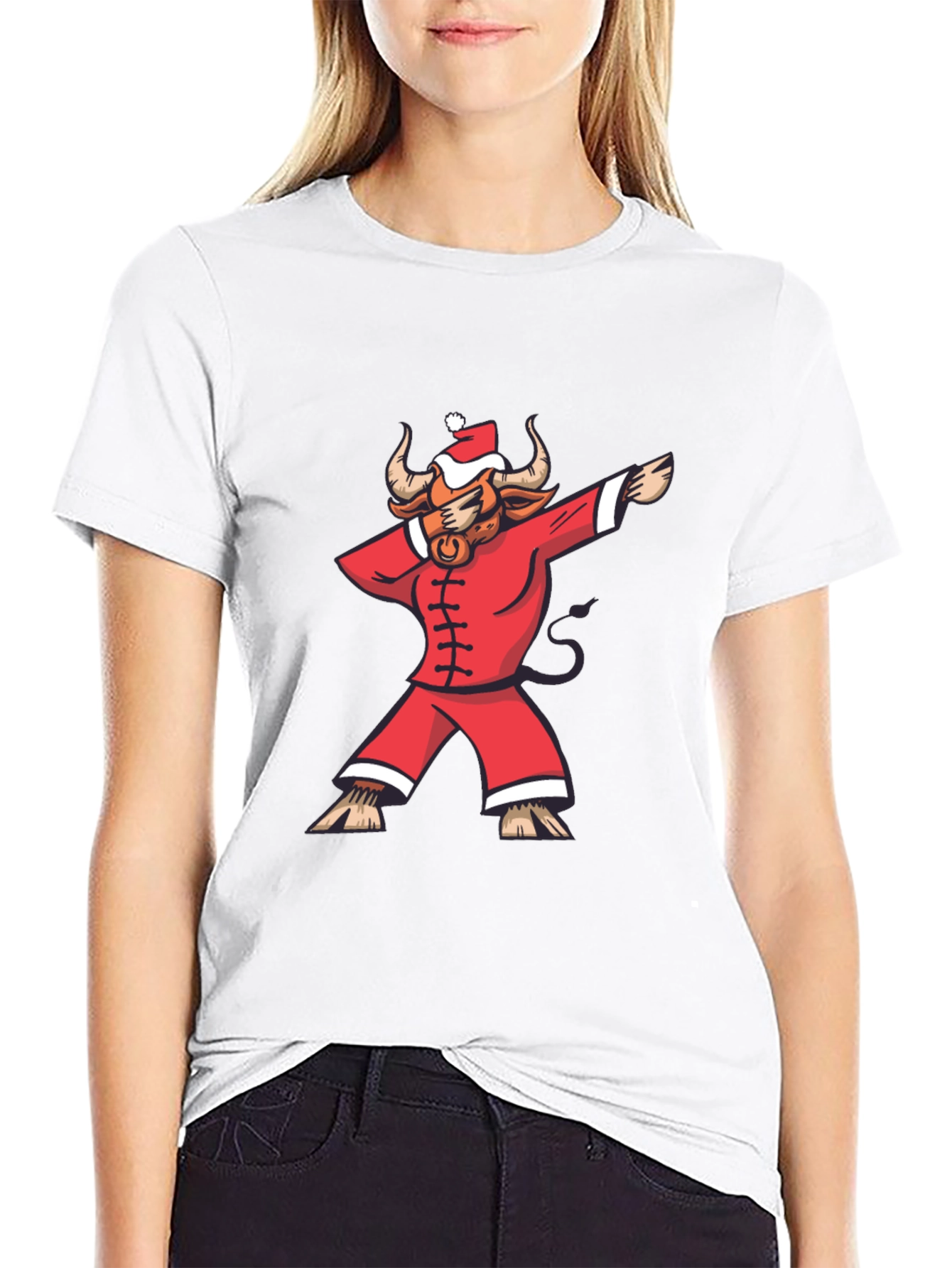 Dabbing Santa Bull T-Shirt - Holiday Cheer