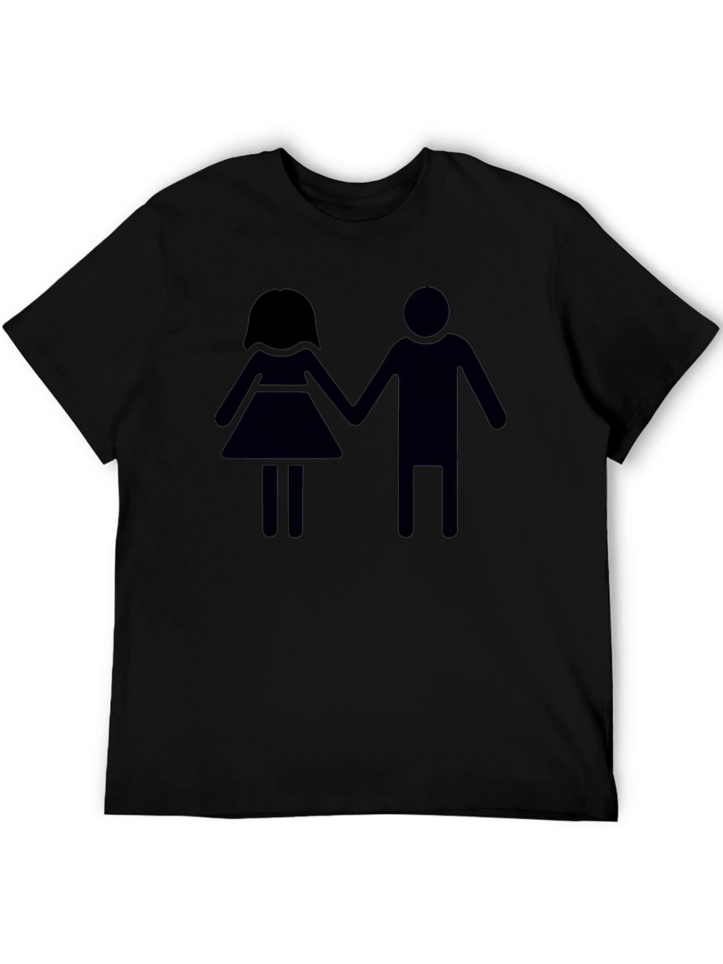 Stick Figure Couple Black T-Shirt