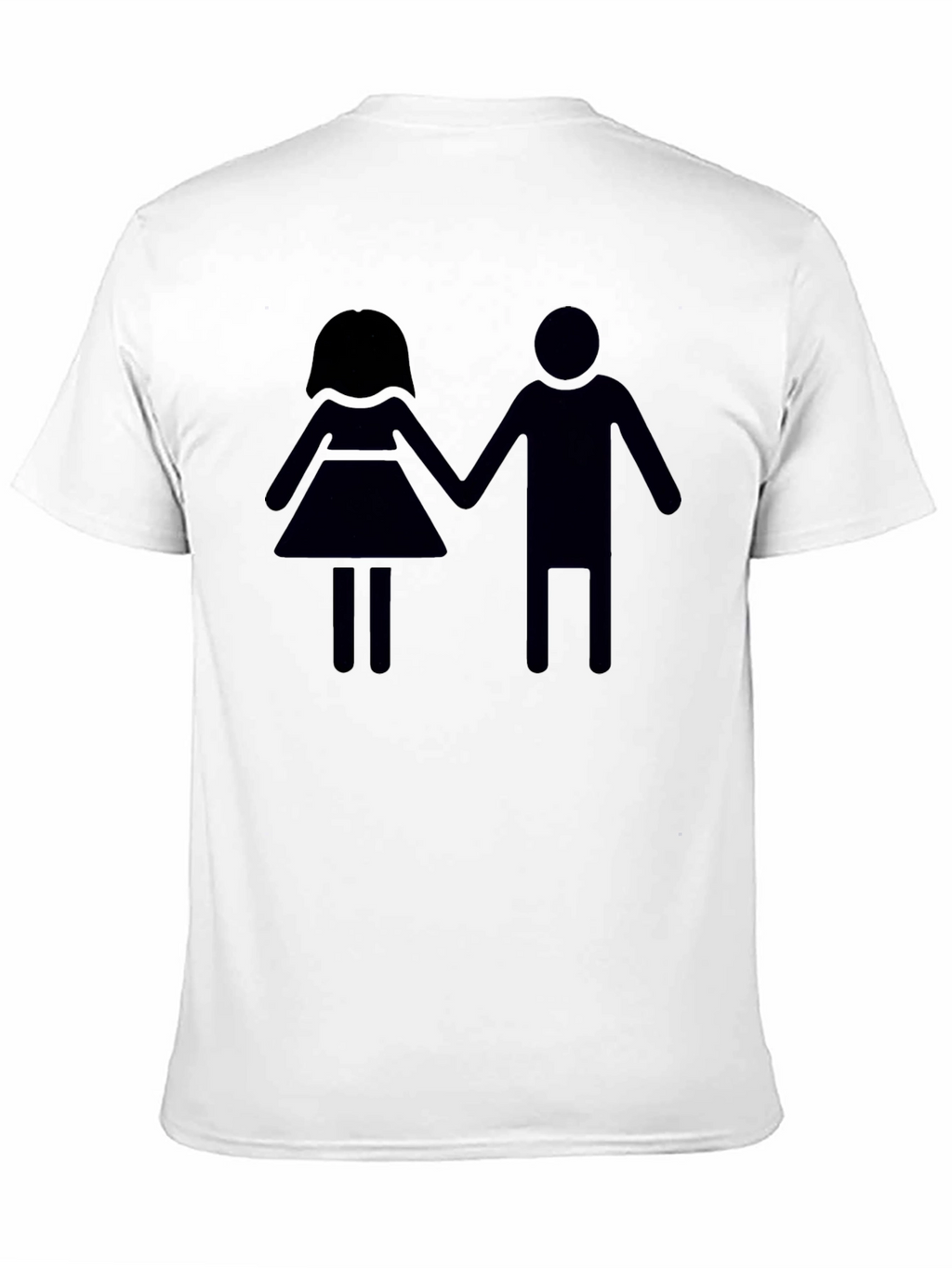 Stick Figure Couple Black T-Shirt