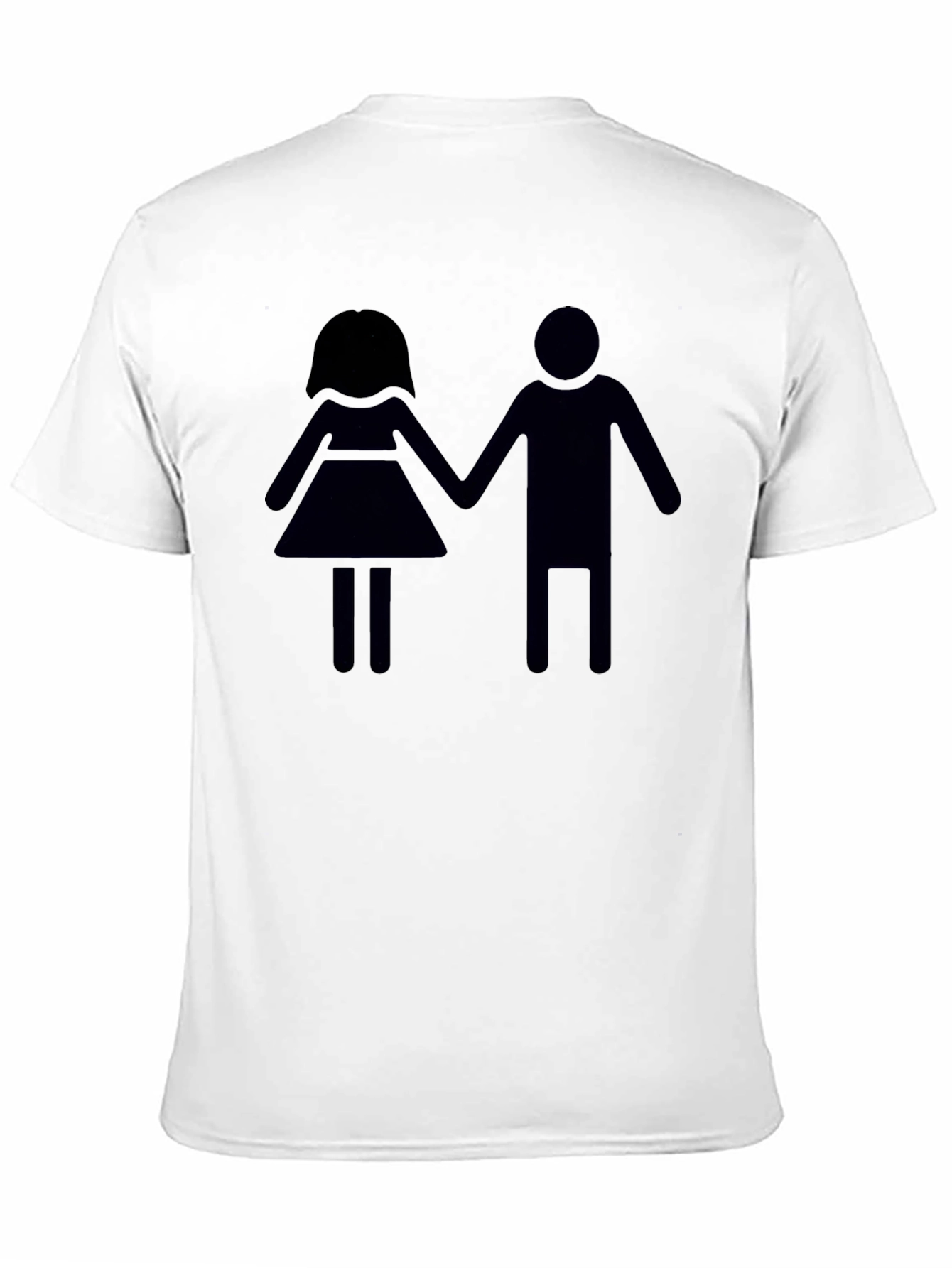 Stick Figure Couple Black T-Shirt