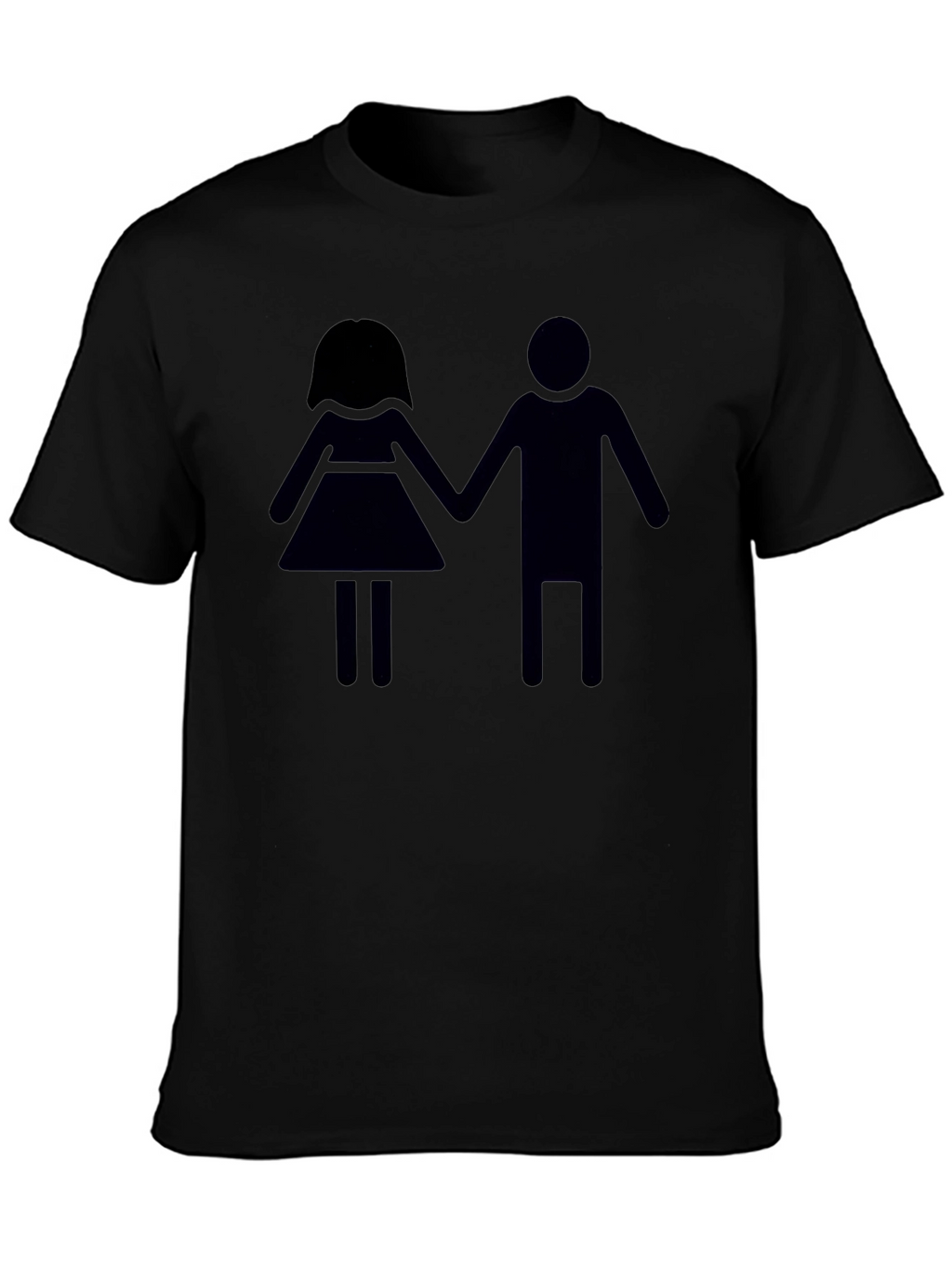 Stick Figure Couple Black T-Shirt