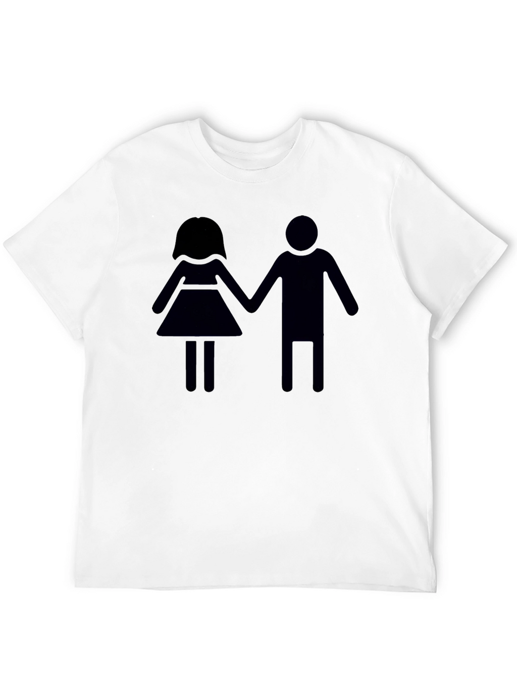 Stick Figure Couple Black T-Shirt