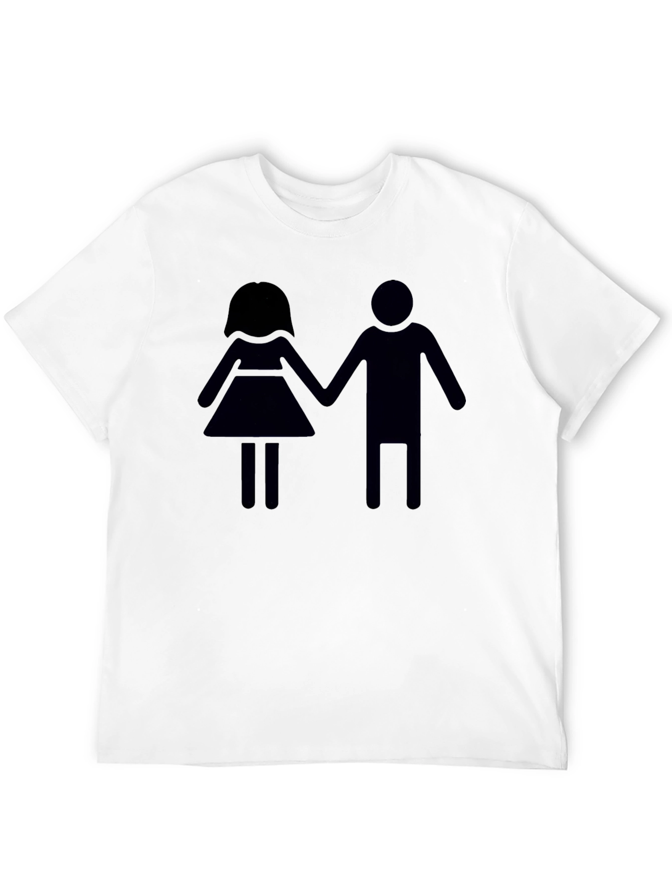 Stick Figure Couple Black T-Shirt